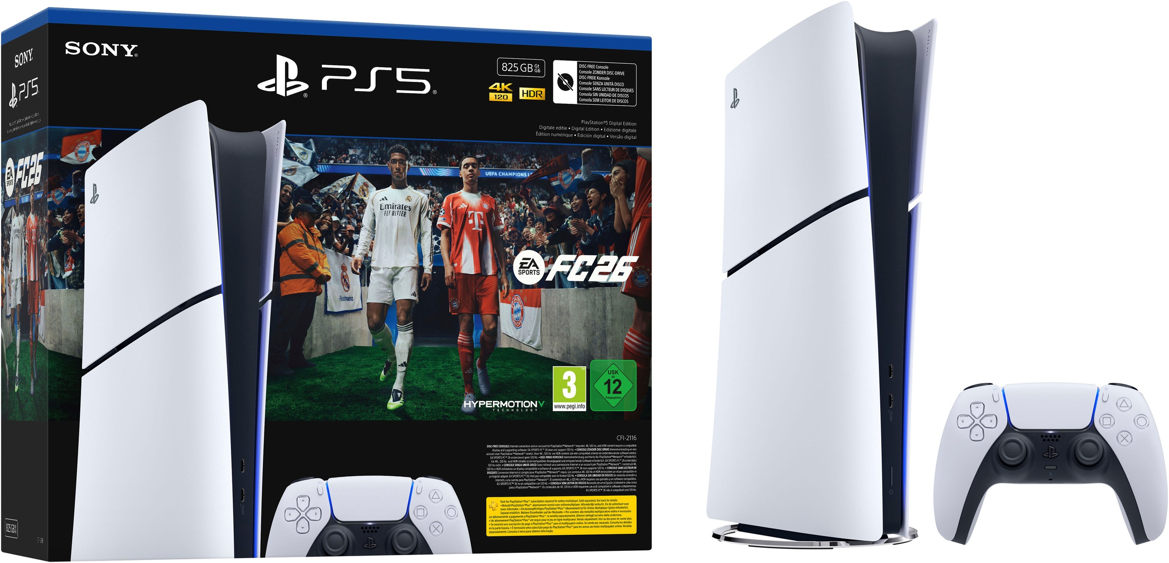 PLAYSTATION 5 Konsolen-Set "PS5 Digital Edition (Slim) - EA Sports FC 26", B:35,8cm H:8cm T:21,6cmweiß, schwarz, Spielekonsolen, Digital Edition
