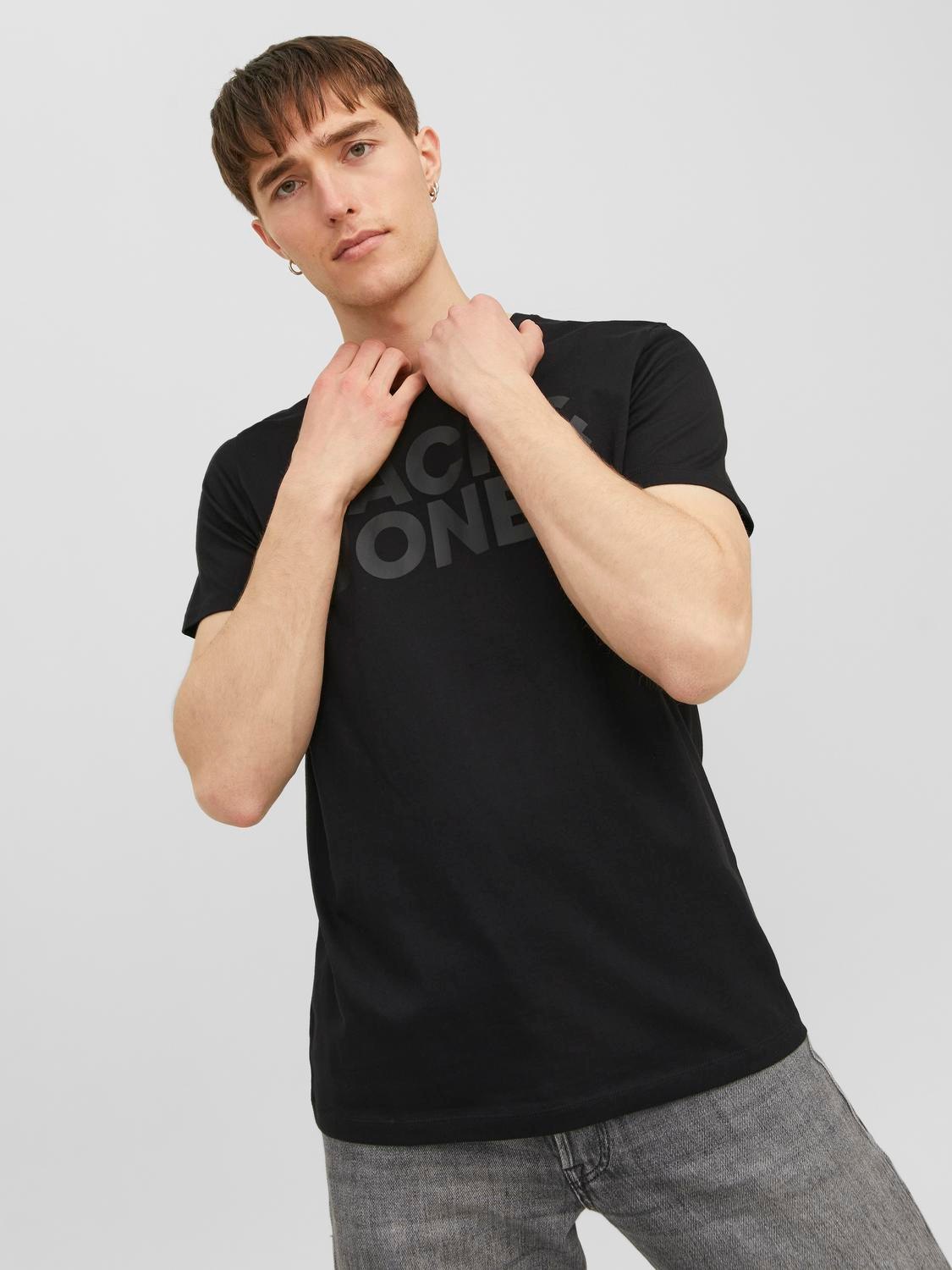 Jack & Jones "JJECORP mit Logo-Print und klassischem Rundhals" Baumwolle, r günstig online kaufen