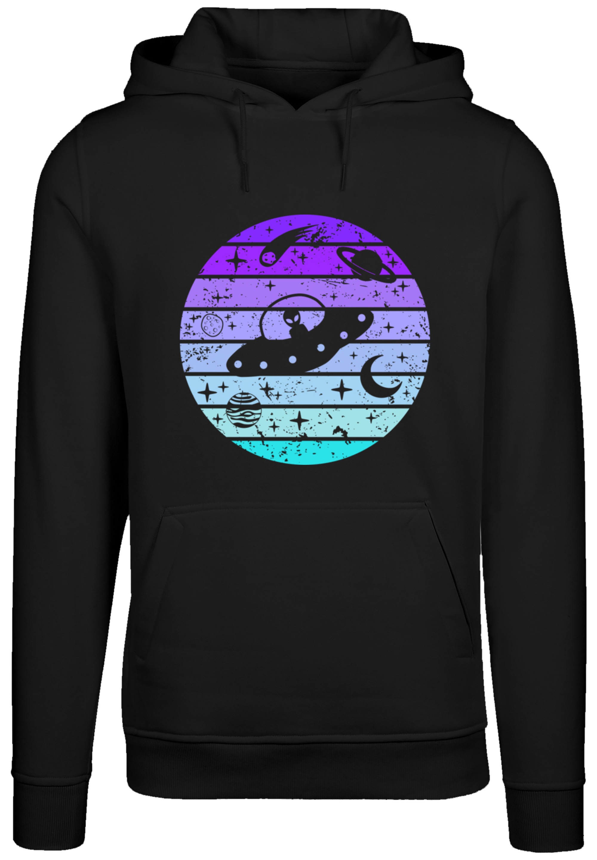 F4NT4STIC Kapuzenpullover »Retro Alien Weltraum Sonnenuntergang« Premium Qualität