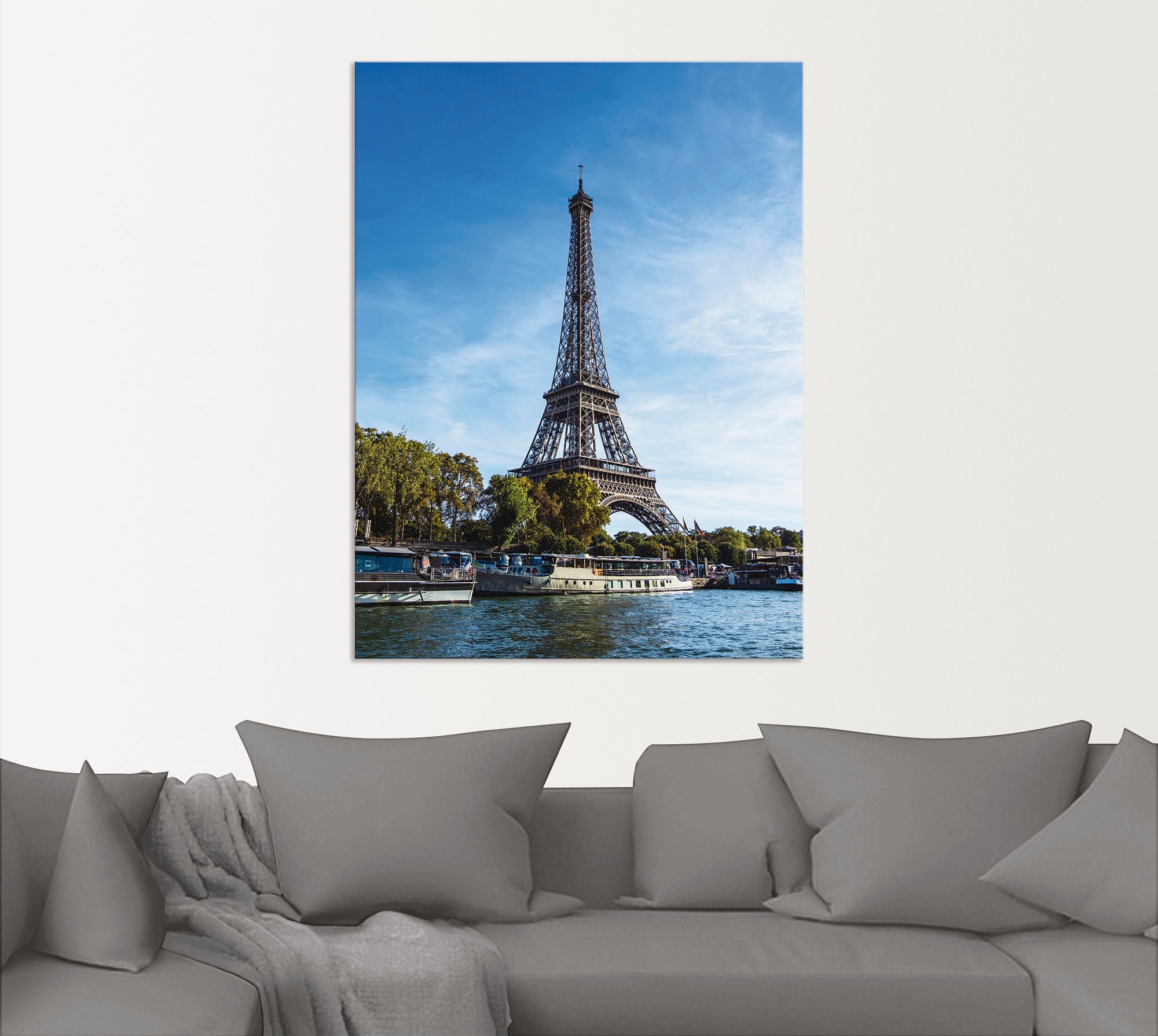 Artland Wandbild »Blick auf den Eiffelturm in Paris I«, Gebäude, (1 St.), als Alubild, Leinwandbild, Wandaufkleber oder Poster in versch. Größen