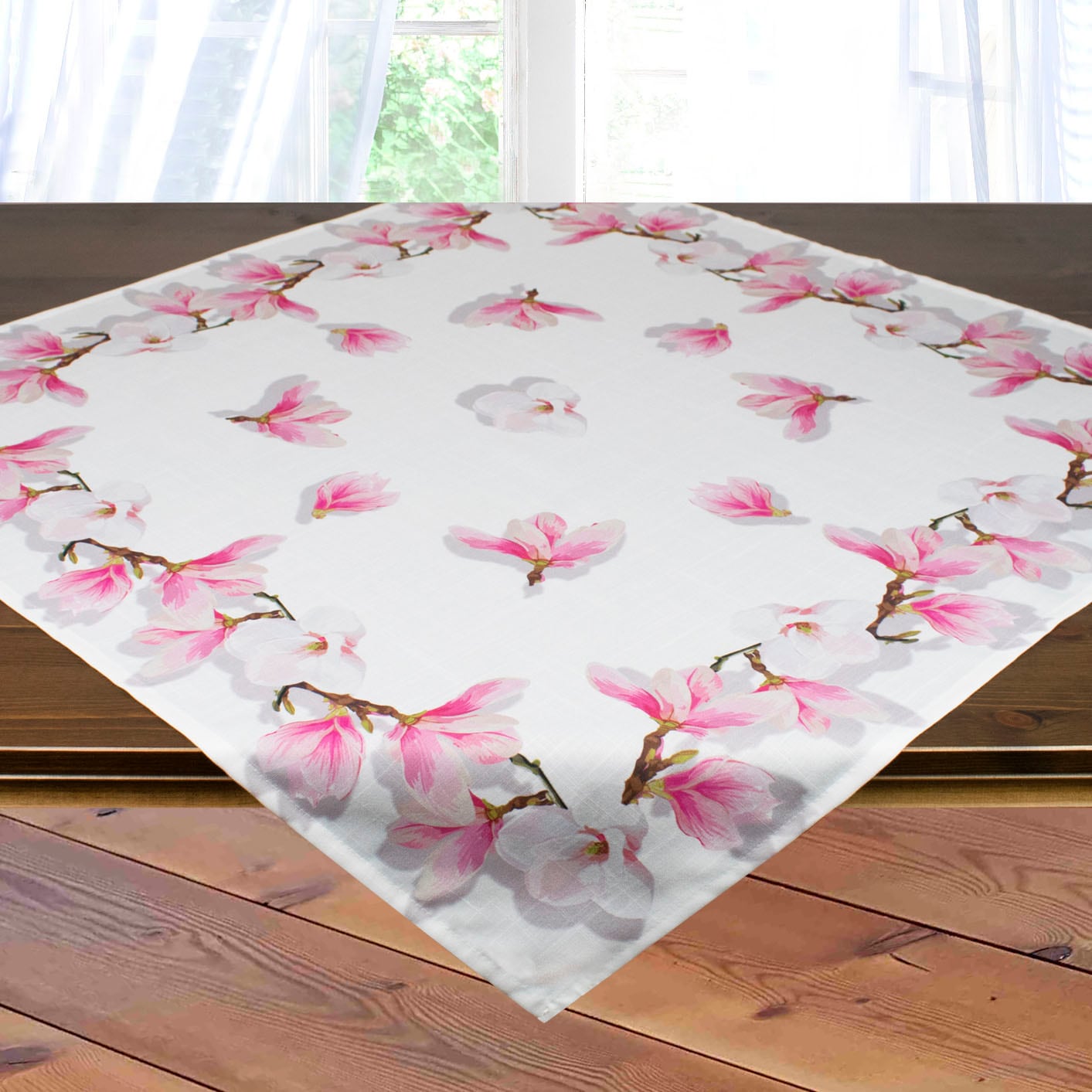 Glattes BAUR Mitteldecke Lifestyle Delindo | bedruckt Gewebe, »Magnolien«, kaufen