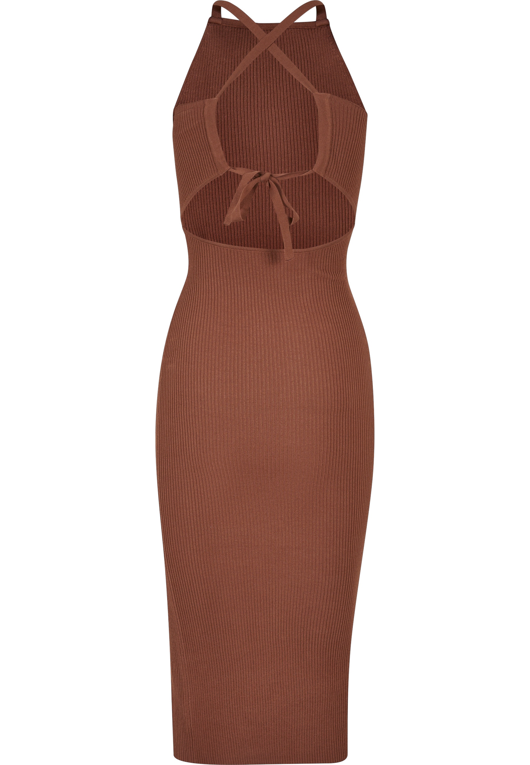 URBAN CLASSICS A-Linien-Kleid »Urban Classics Damen Ladies Midi Rib Knit Crossed Back Dress« 1 Stk. tlg.