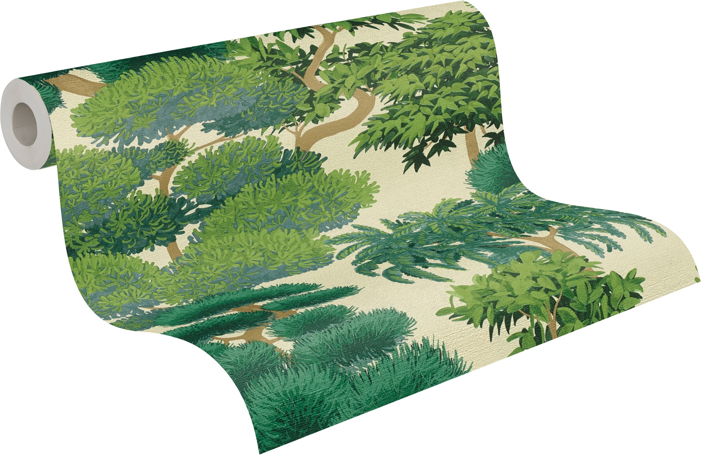 A.S. Création Vliestapete »Cuba II Tropical Garden Trees« Retro | floral | tropisch leicht strukturiert Stilisiertes Naturmotiv mit dekorativen Bäumen und Tiefe