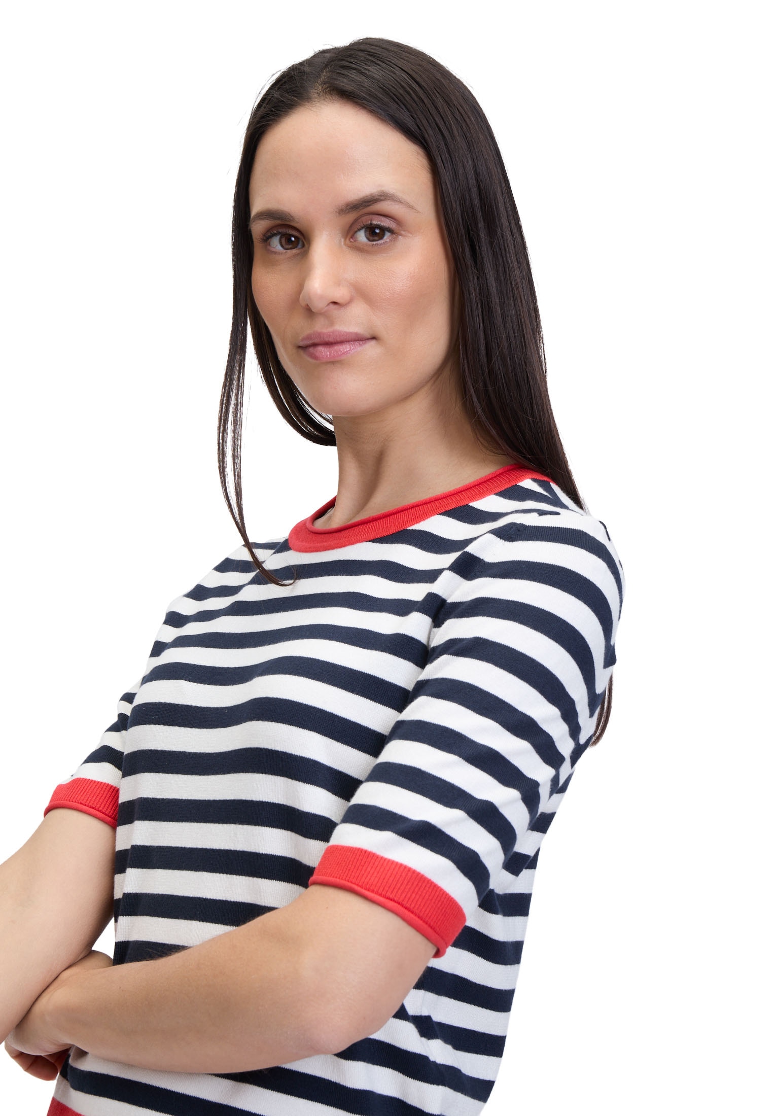 Betty Barclay Kurzarmshirt »Betty Barclay Damen Basic-Pullover mit Streifen«, (1 tlg.), Color Blocking