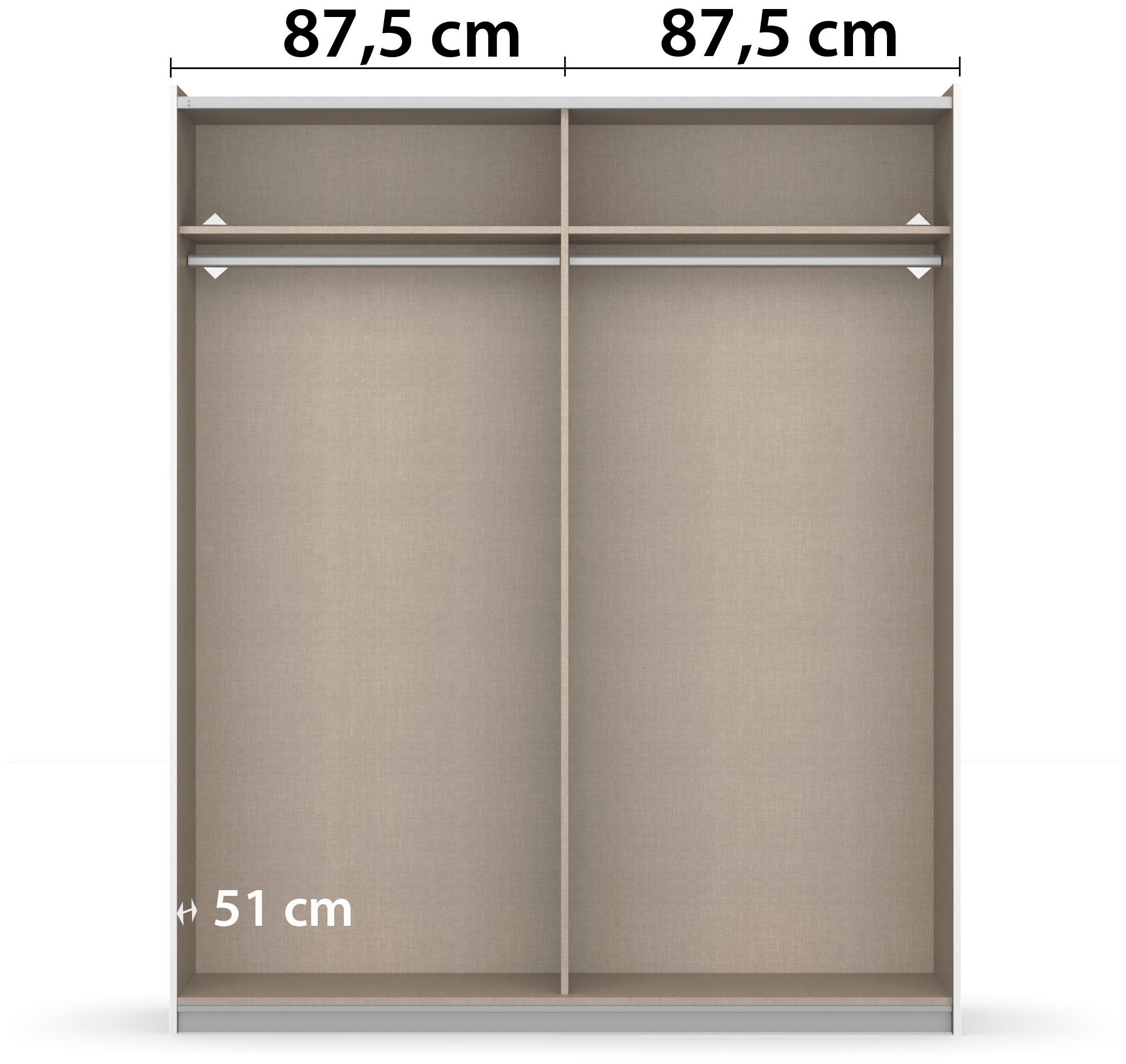 rauch Schwebetürenschrank »Kleiderschrank Drehtürenschrank Schrank Garderobe KRONACH TOPSELLER«, mit Spiegel und viel Stauraum, Metallgriffleisten, MADE IN GERMANY