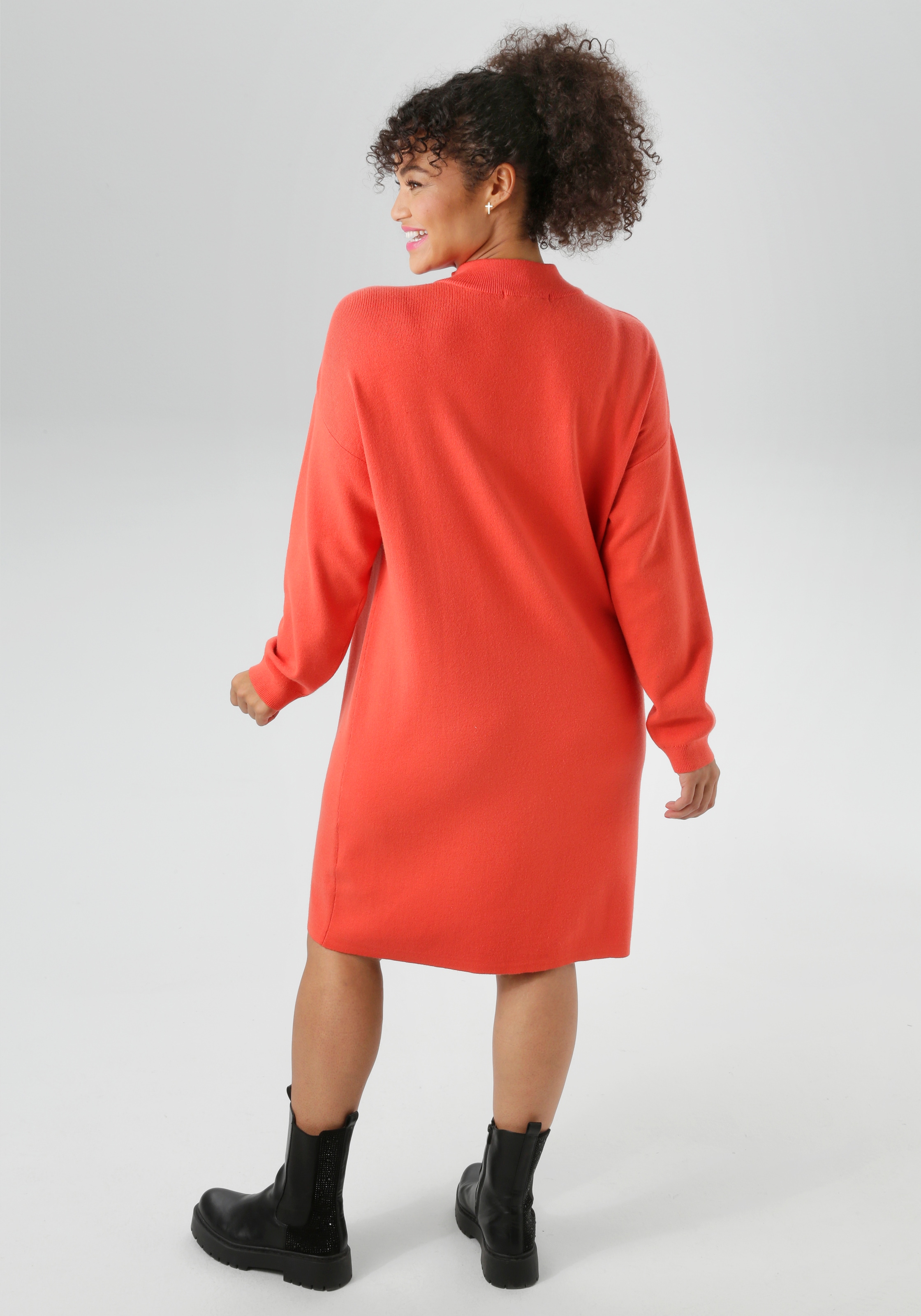 Aniston PLUS Strickkleid, mit Stehkragen und Reißverschluss - NEUE KOLLEKTION