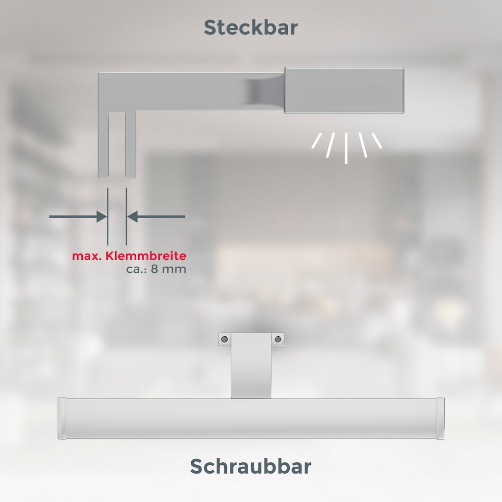 B.K.Licht Spiegelleuchte »BK_SP1230 LED Spiegellampe, Badlampe, Schminklicht, L: 40cm«, 1 flammig-flammig, 4.000 K neutralweißes Licht, 600 Lm, IP44