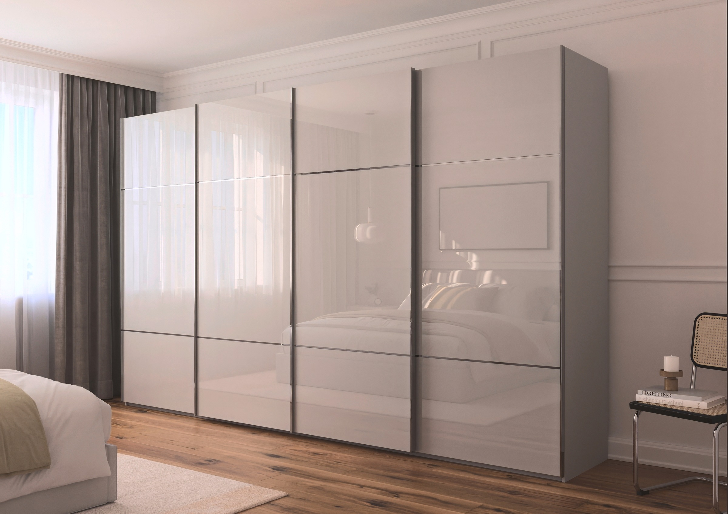 Thumbnail - rauch Schwebetürenschrank "Kleiderschrank Schrank Garderobe Schlafzimmerschrank SCALE-TRIO", edle dreigeteilte Front mit...
