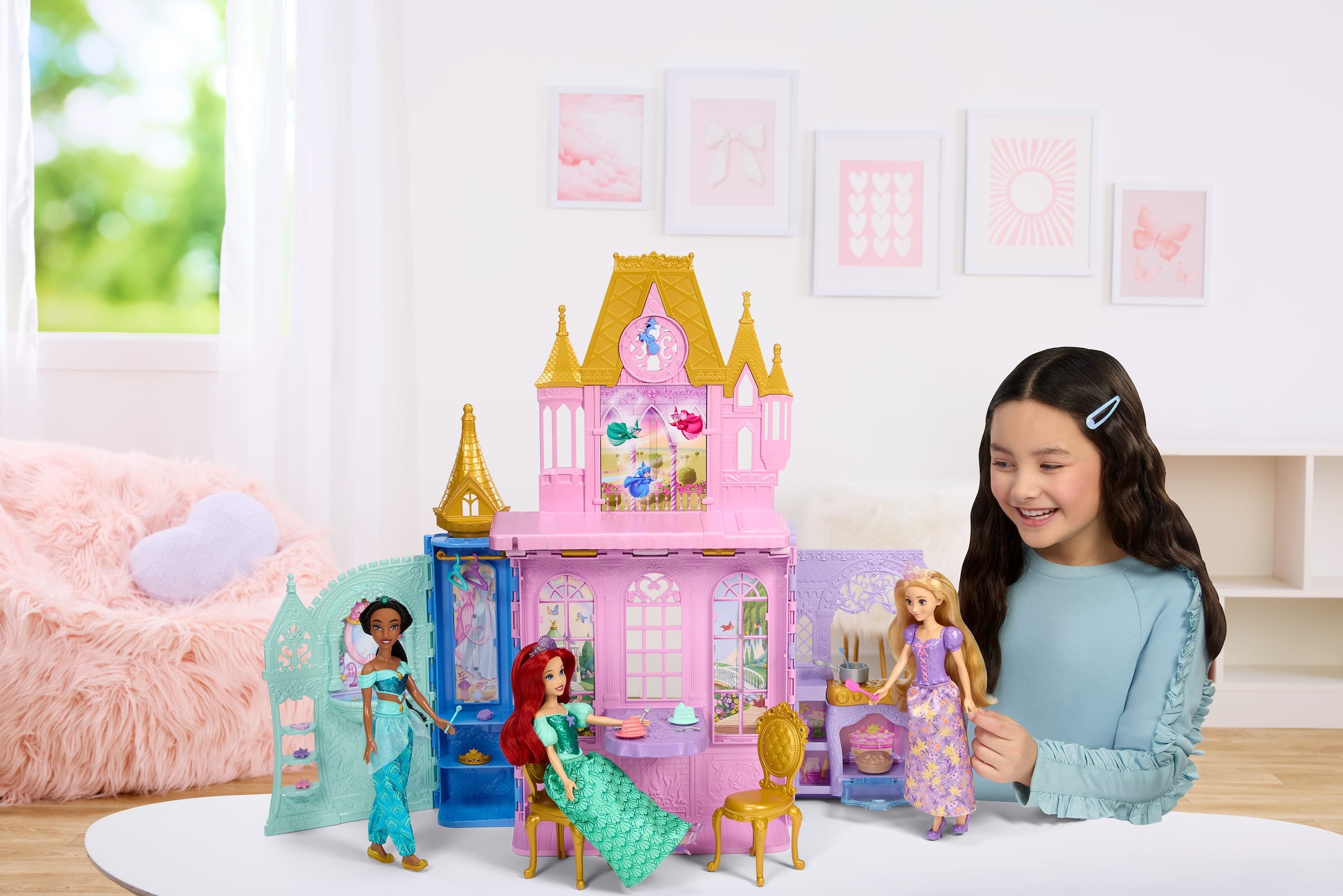 Mattel® Spielwelt »Disney Prinzessin Faltbares Schloss-Spielset mit Rapunzel-Puppe«