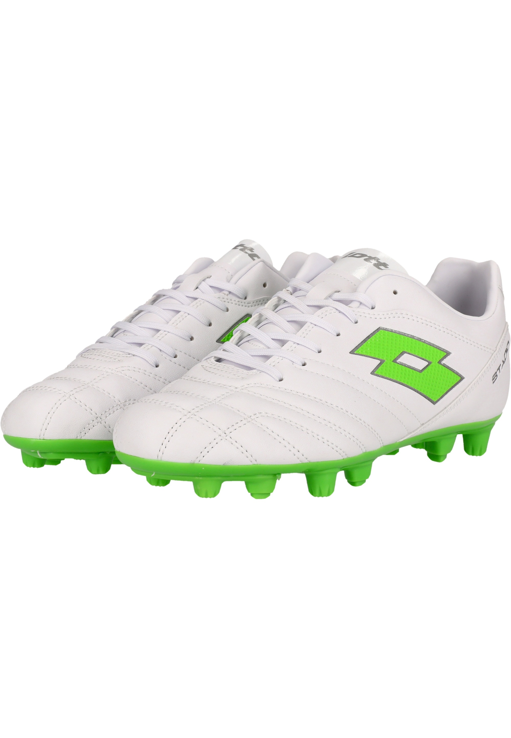 Fußballschuh LOTTO "Stadio 705", Herren, Gr. 45, grün (weiß, grün), Polyurethane, Schuhe Fußballschuh, für festen Untergrund und Naturrasen 3