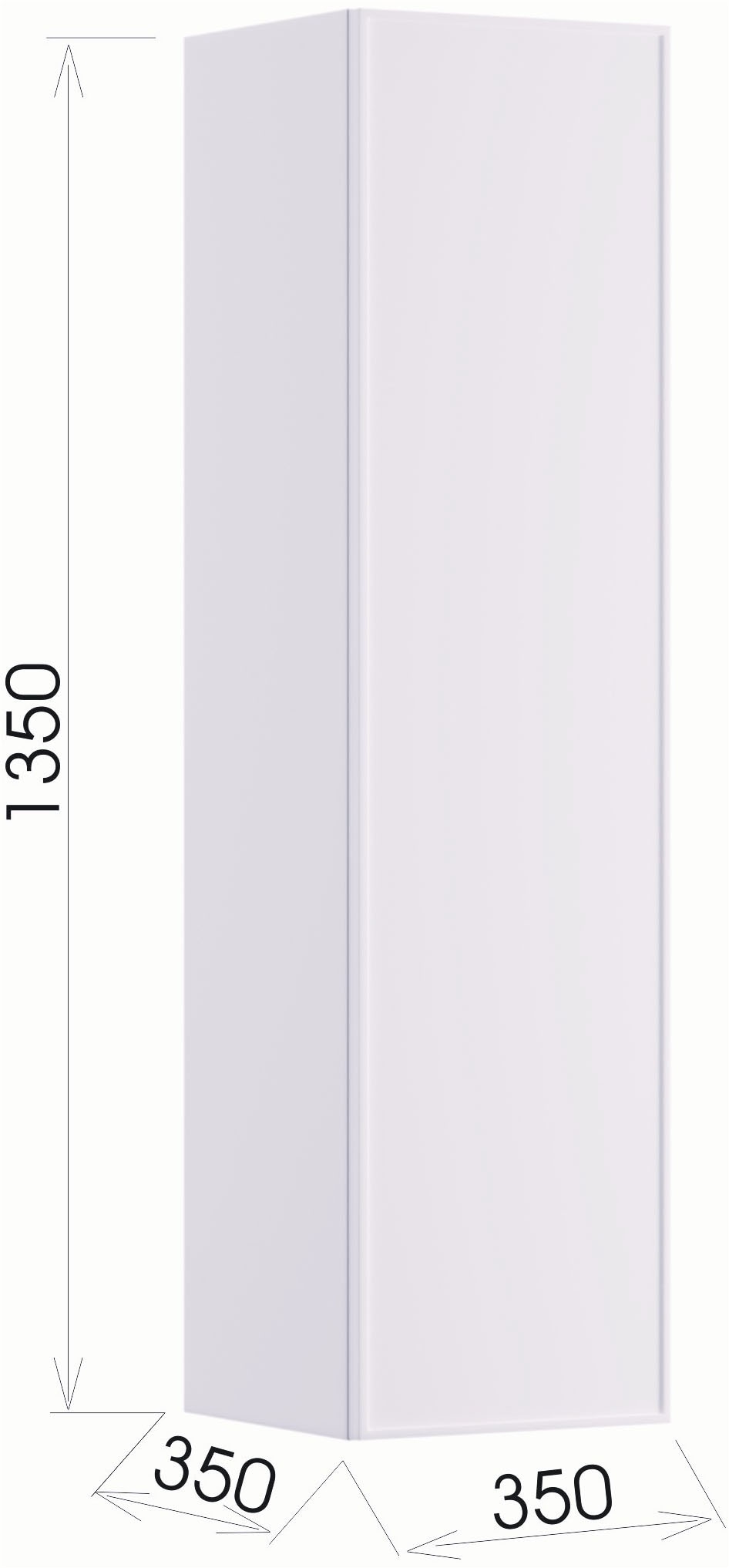 welltime Hängeschrank »FLOW SIMPLE rechts/links montierbar, Breite 35 cm, modernes Design« Schrank mit 3 Einlegeböden, Push-to-open-Function