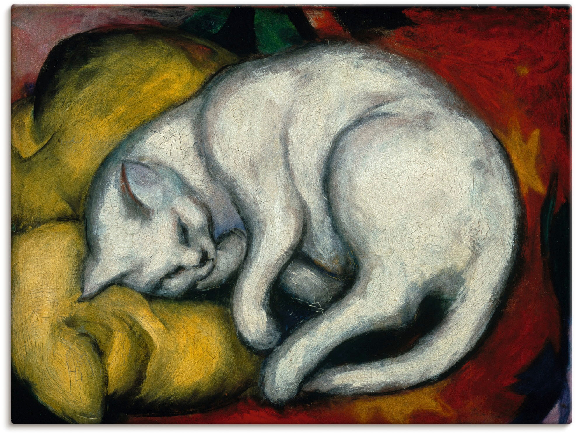 Artland Wandbild "Die weisse Katze. 1912", Haustiere, (1 St.), als Alubild, Outdoorbild, Leinwandbild, Poster in verschi