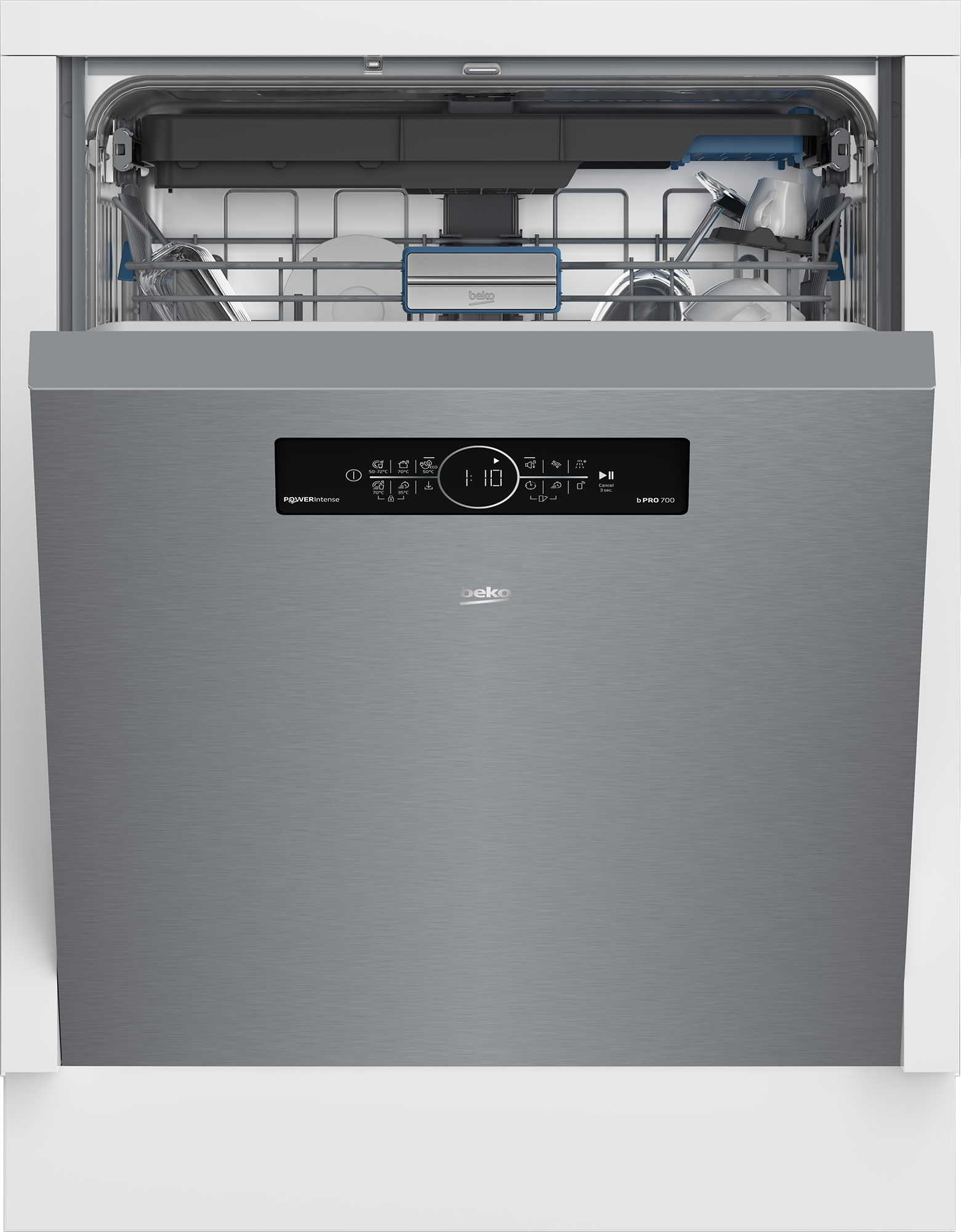 BEKO Unterbaugeschirrspüler »BDDN36462XP« 8,5 l 14 tlg. Maßgedecke Die PowerIntense-Technologie sorgt für herausragende Spülergebnisse