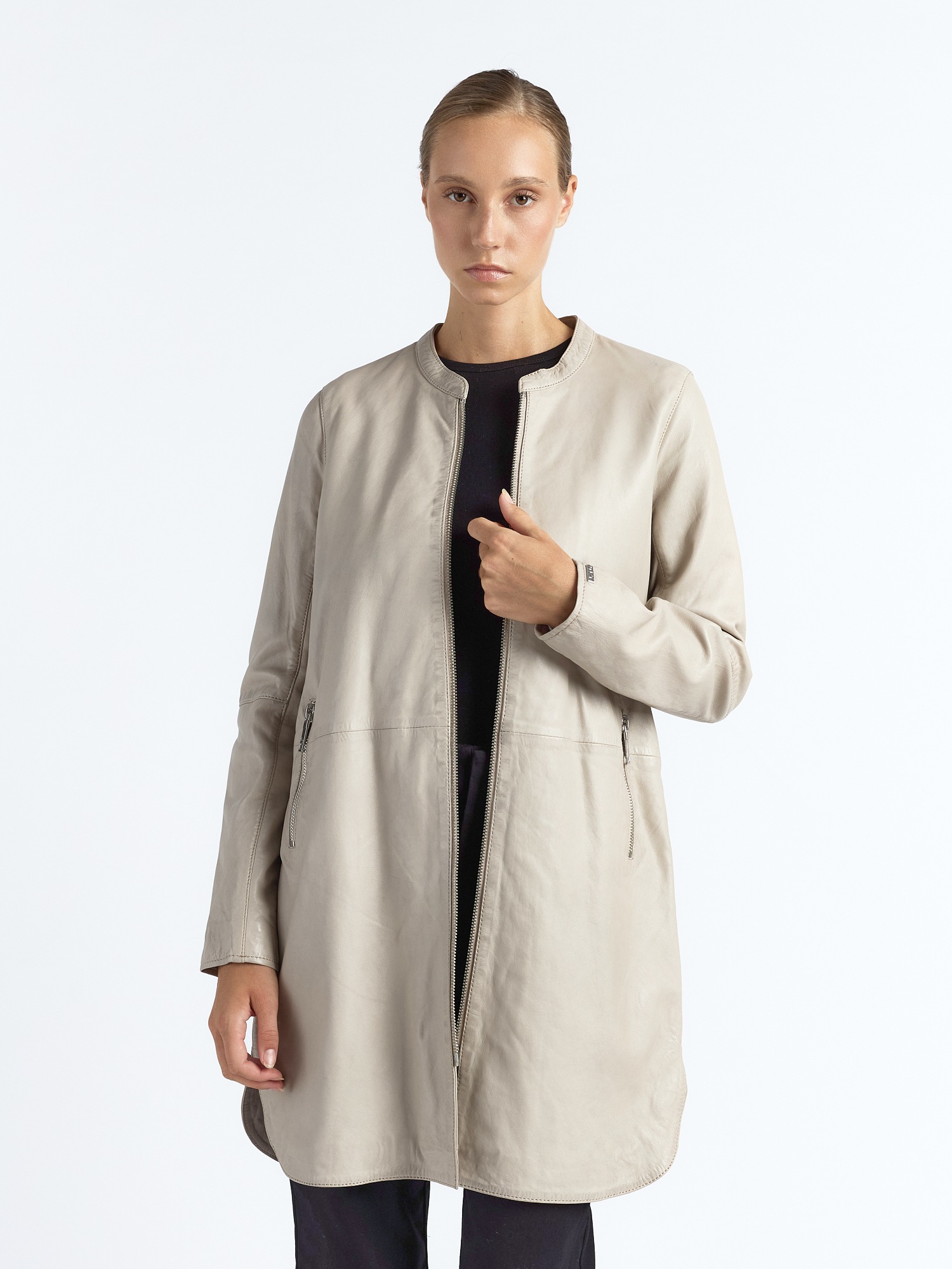 MAZE 4202040 Ledermantel Damen Beige 3XL 2