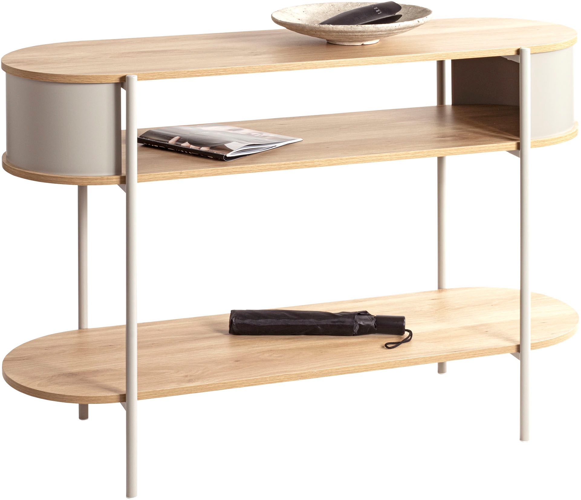 HAKU Konsolentisch "Beistelltisch" 1 Stk. tlg. oval - aus MDF Braun B/T/H 110/39/76 cm