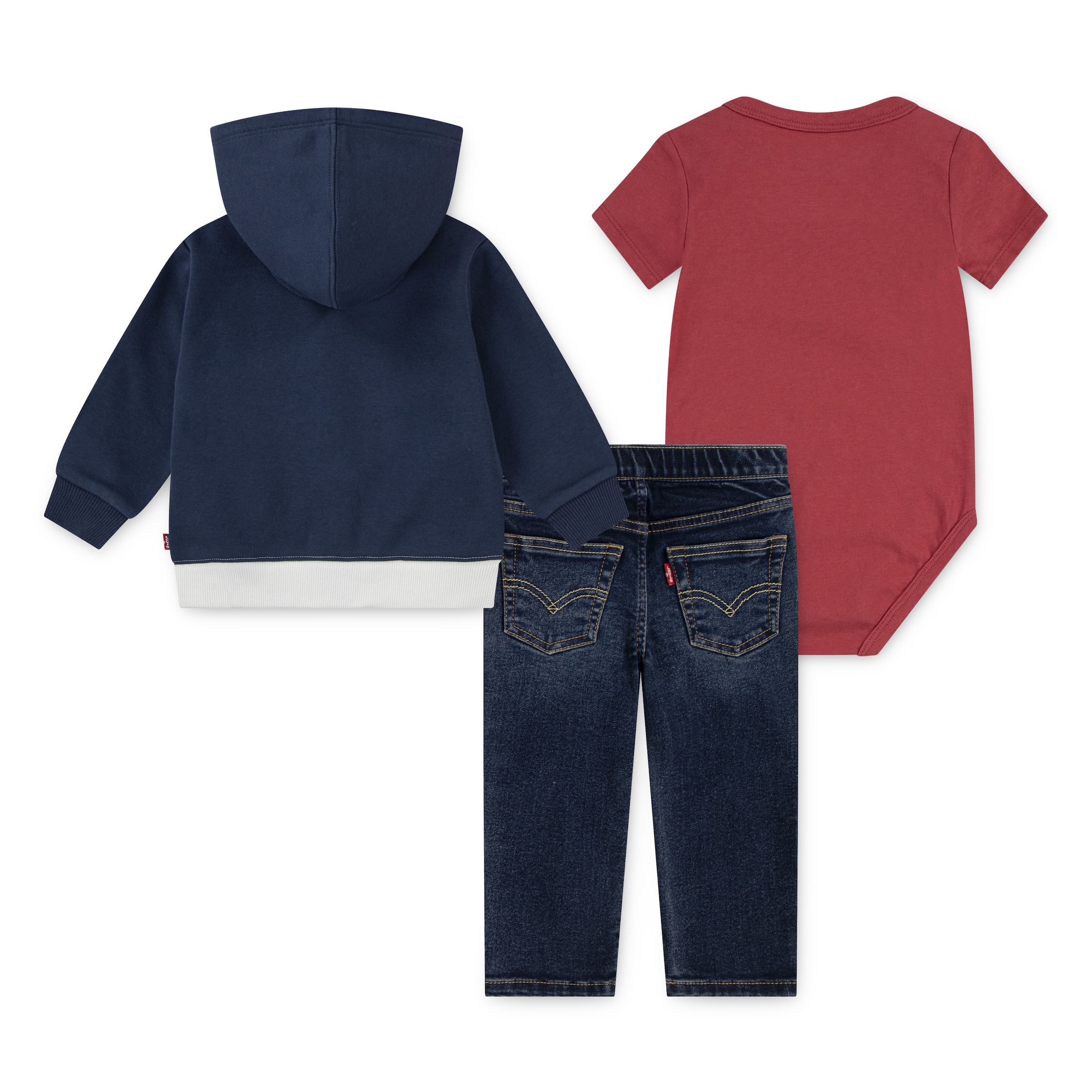 Levi's® Kids Shirt, Hose & Jäckchen »Bestehend aus Body, Jeans und Kapuzen-Sweatjacke«