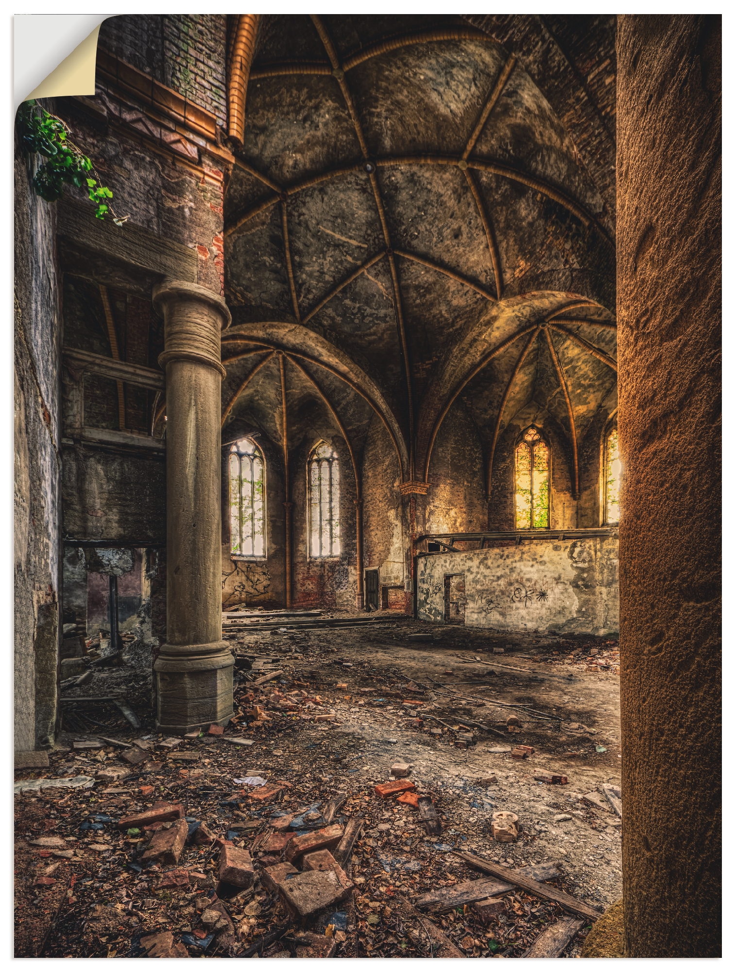 Paveikslas »Lost Place - verlassene Kirche II« Gebäude (1 St.) kaip Paveikslas ant drobės Sienos lipdukai in verschied. dydžiai