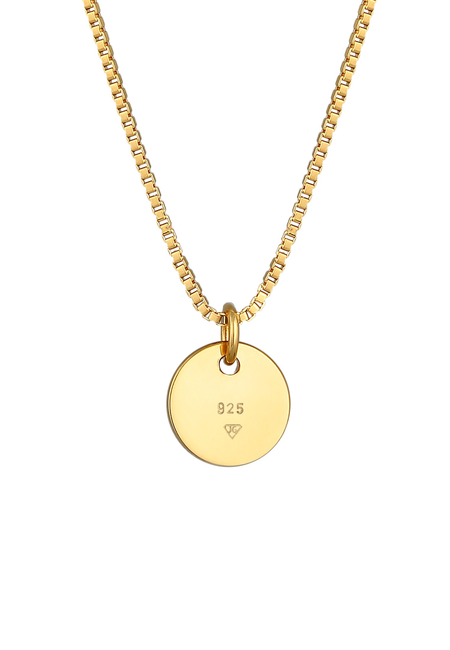 Elli Kette mit Anhänger »Plättchen Coin Rund Basic 925 Silber«