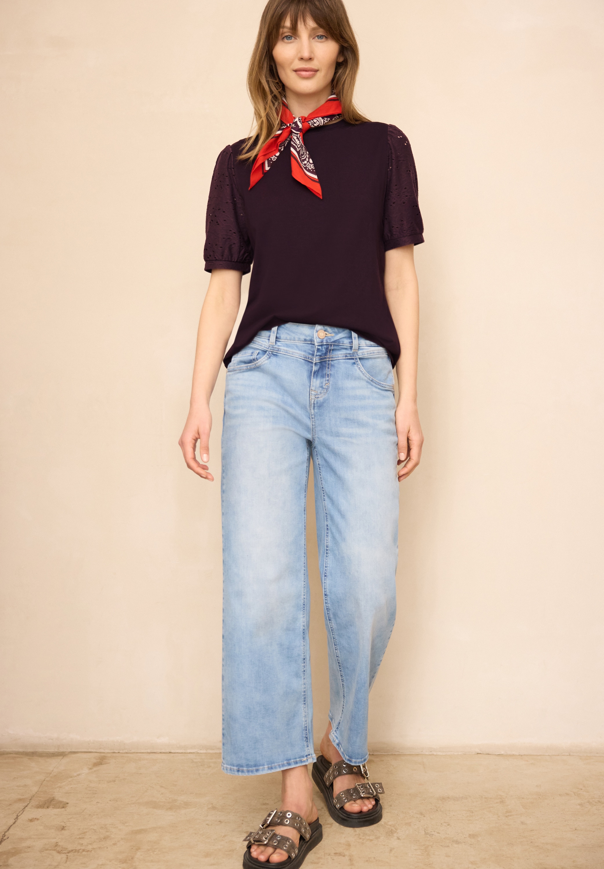 STREET ONE STUDIO Spitzenshirt im soften Baumwoll-Mix