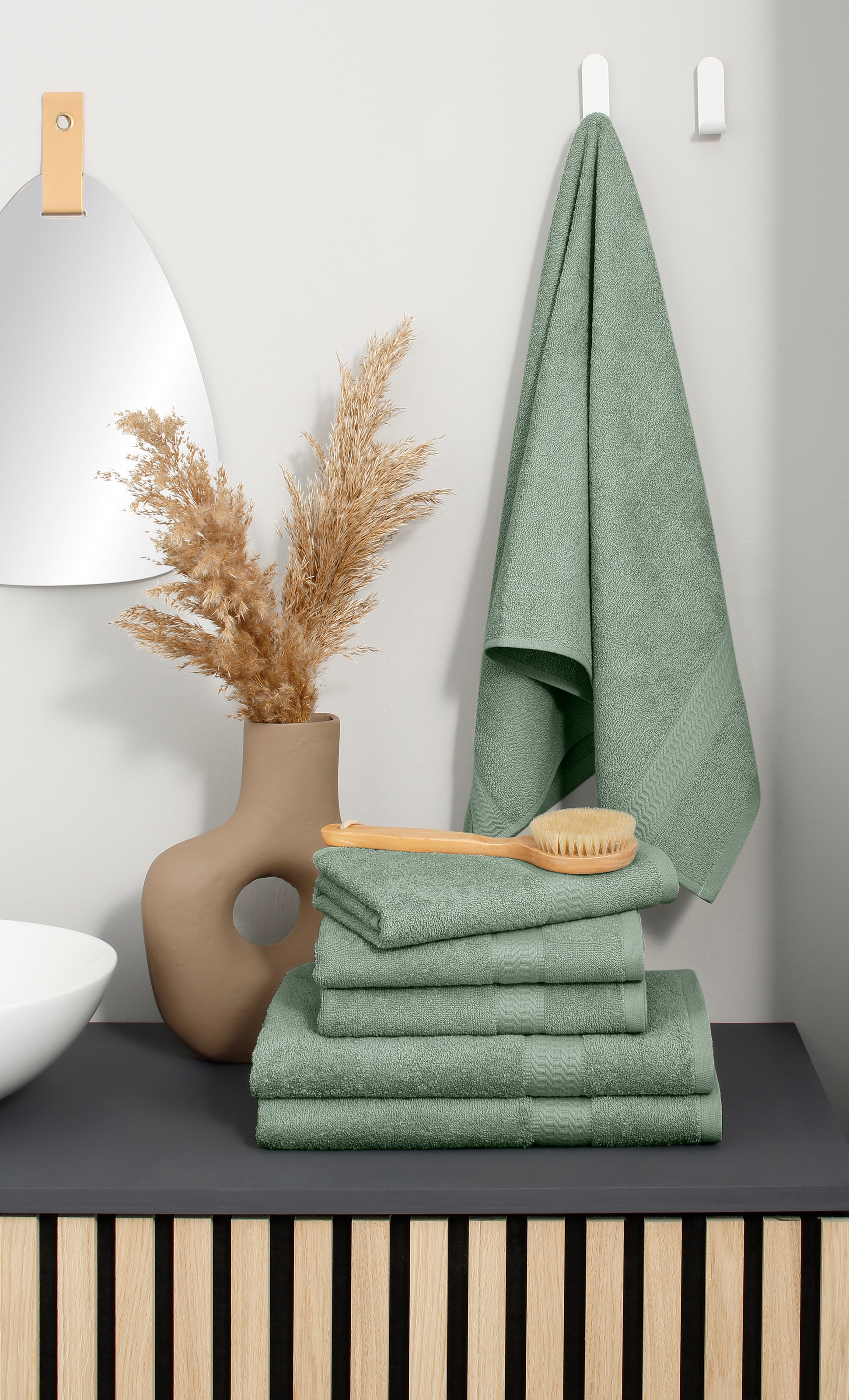 my home Handtuch Set "Juna, als Set und Serie, 2 Duschtücher (70x140) 4 Han günstig online kaufen