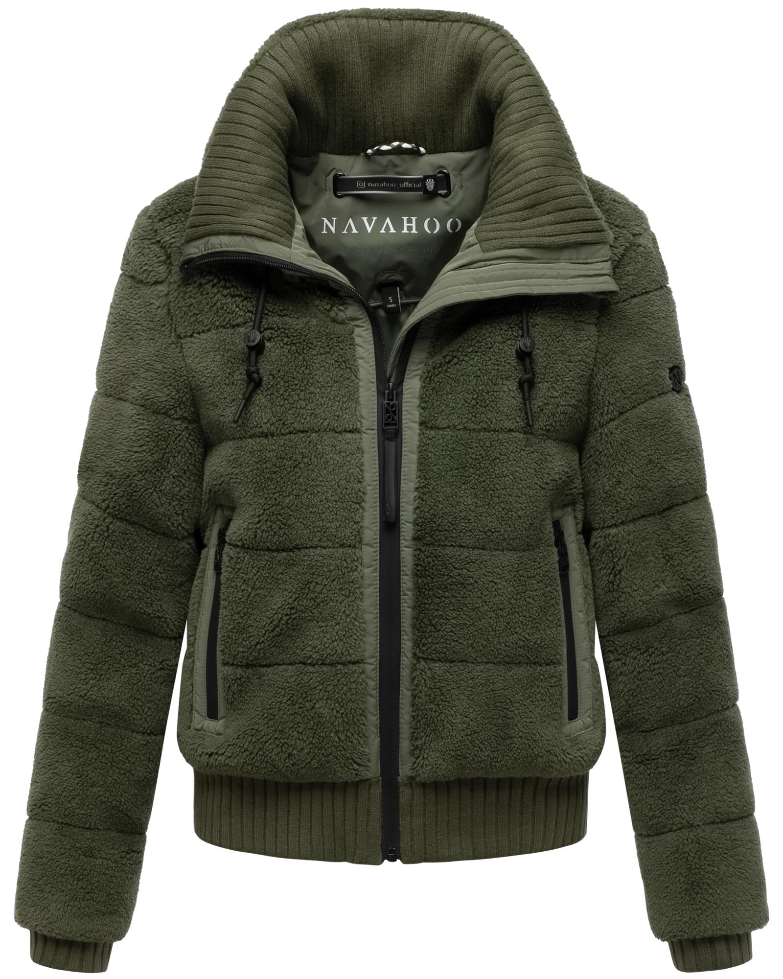 Navahoo Plüschjacke »Schneepuder 14«, warme Damen Teddyjacke für den Winter
