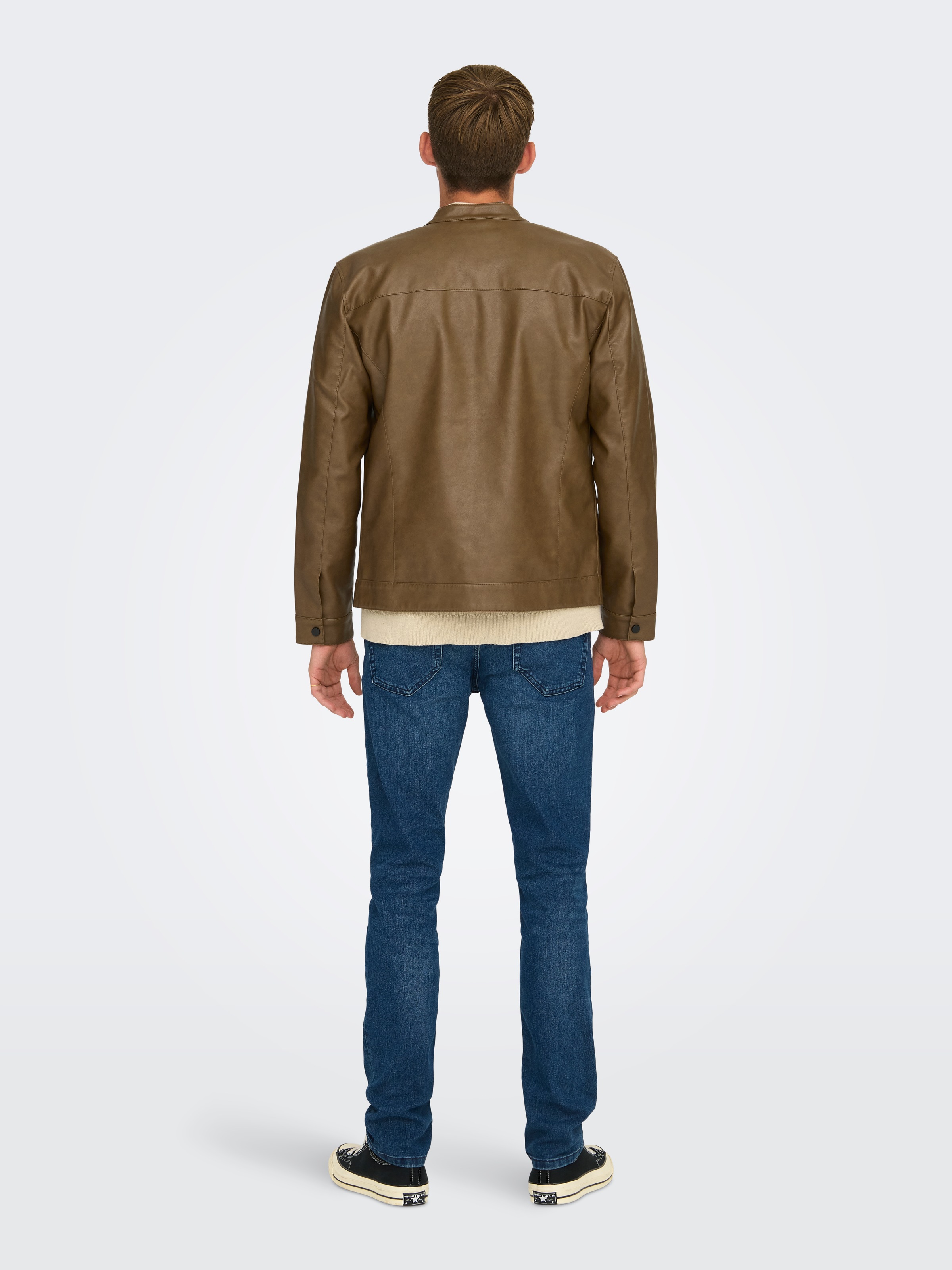 ONLY & SONS Bikerjacke »MIKE PU RACER JACKET«, ohne Kapuze