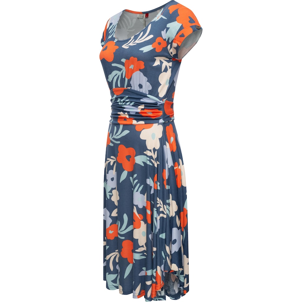 Ragwear Sommerkleid »Yvone Flowers«, Leichtes Jersey-Kleid mit Taillengürtel