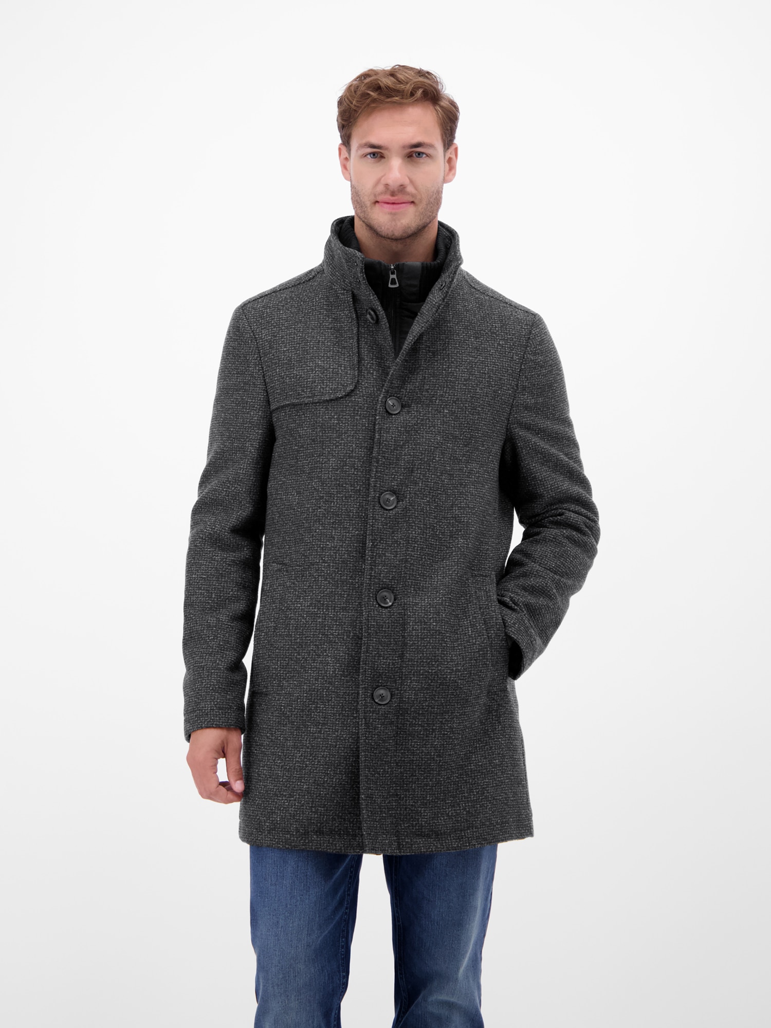 LERROS Wollmantel "LERROS Sportiver Wollmantel für Herren" günstig online kaufen