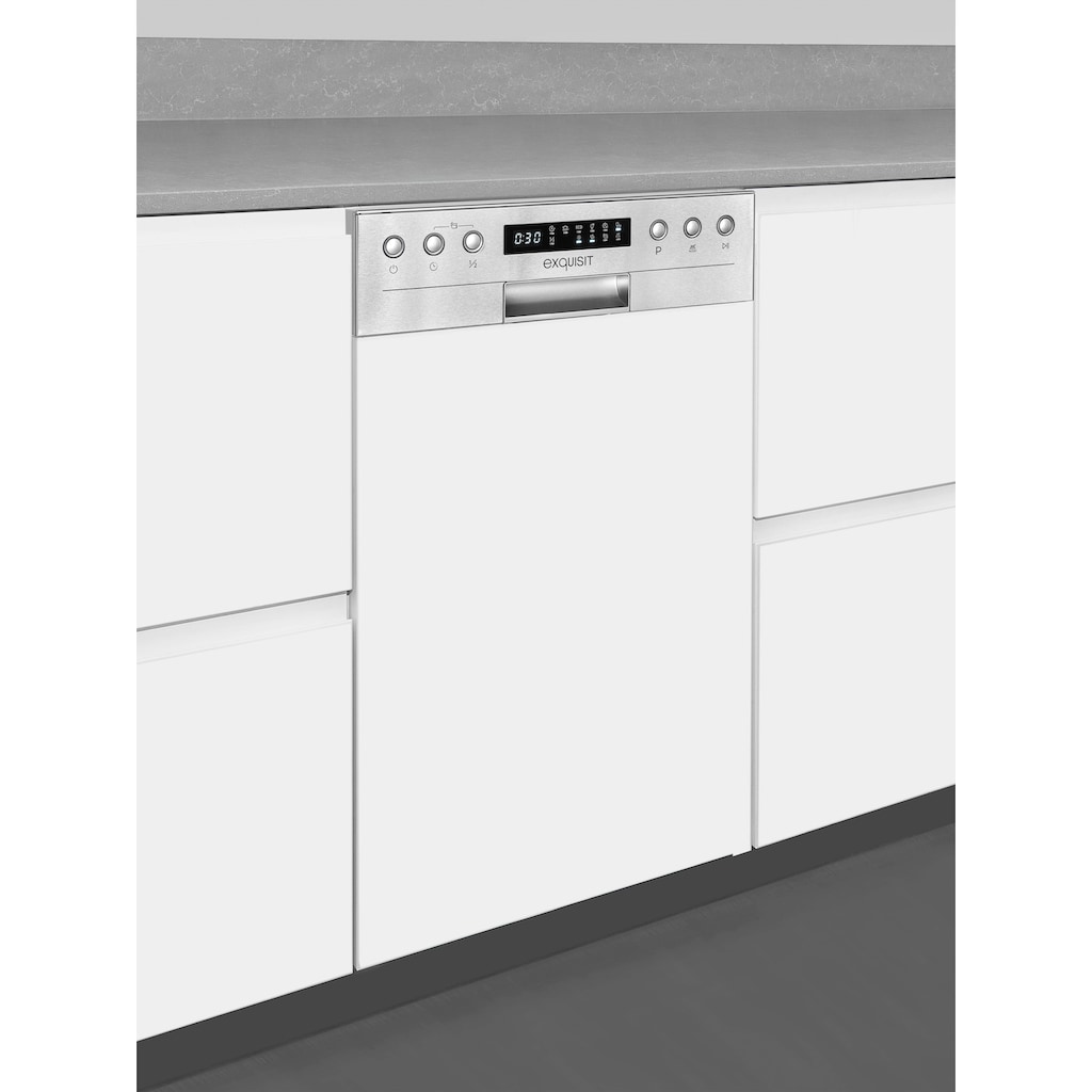 exquisit teilintegrierbarer Geschirrspüler »EGSP9410-EB-030D inox«, EGSP9410-EB-030D inox, 10 Maßgedecke