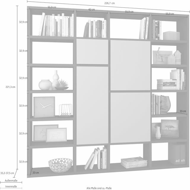 Black Friday fif möbel Raumteilerregal »TOR510«, Breite 227 cm | BAUR
