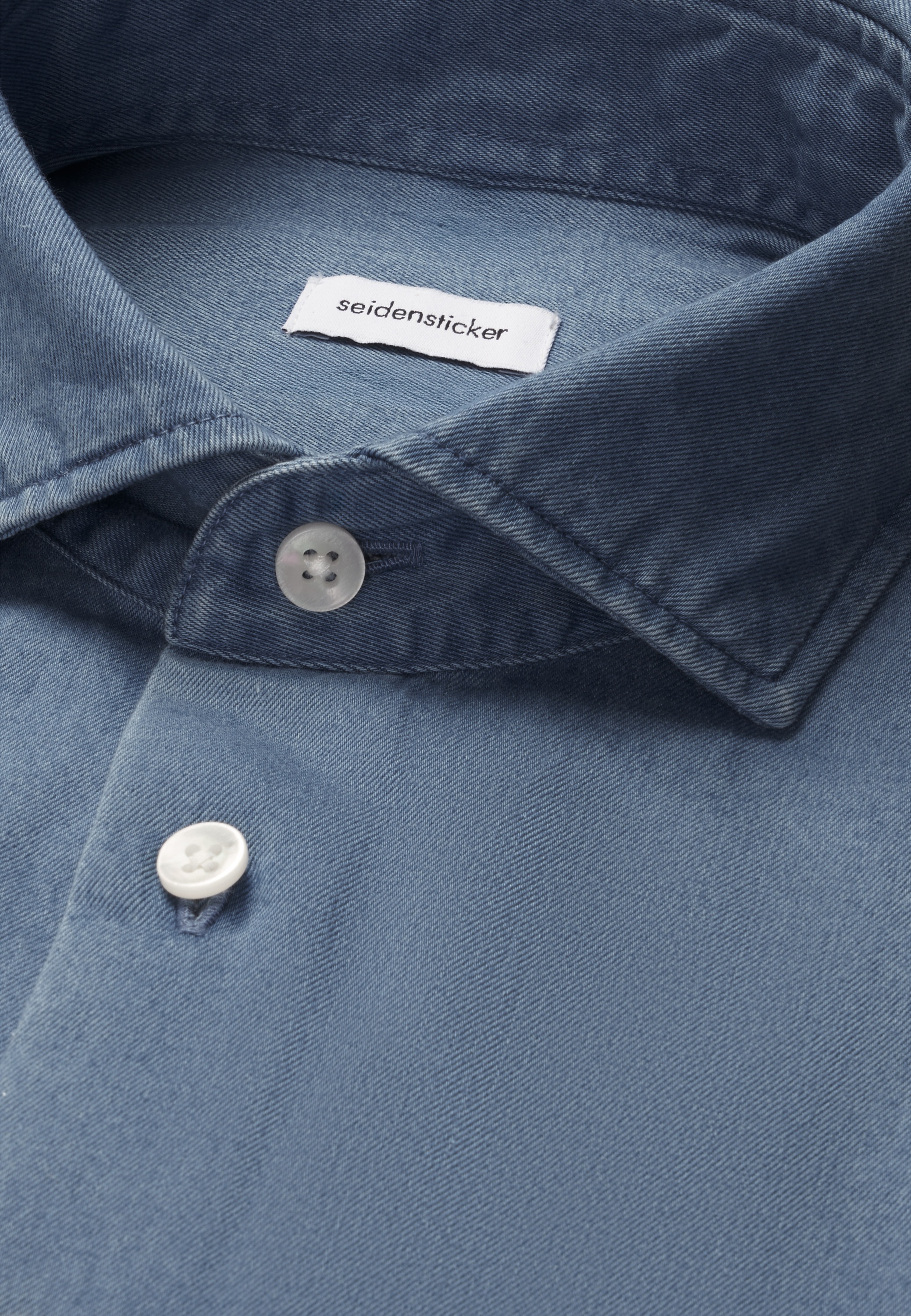 seidensticker Jeanshemd Regular 1/1 Kentkragen Denim