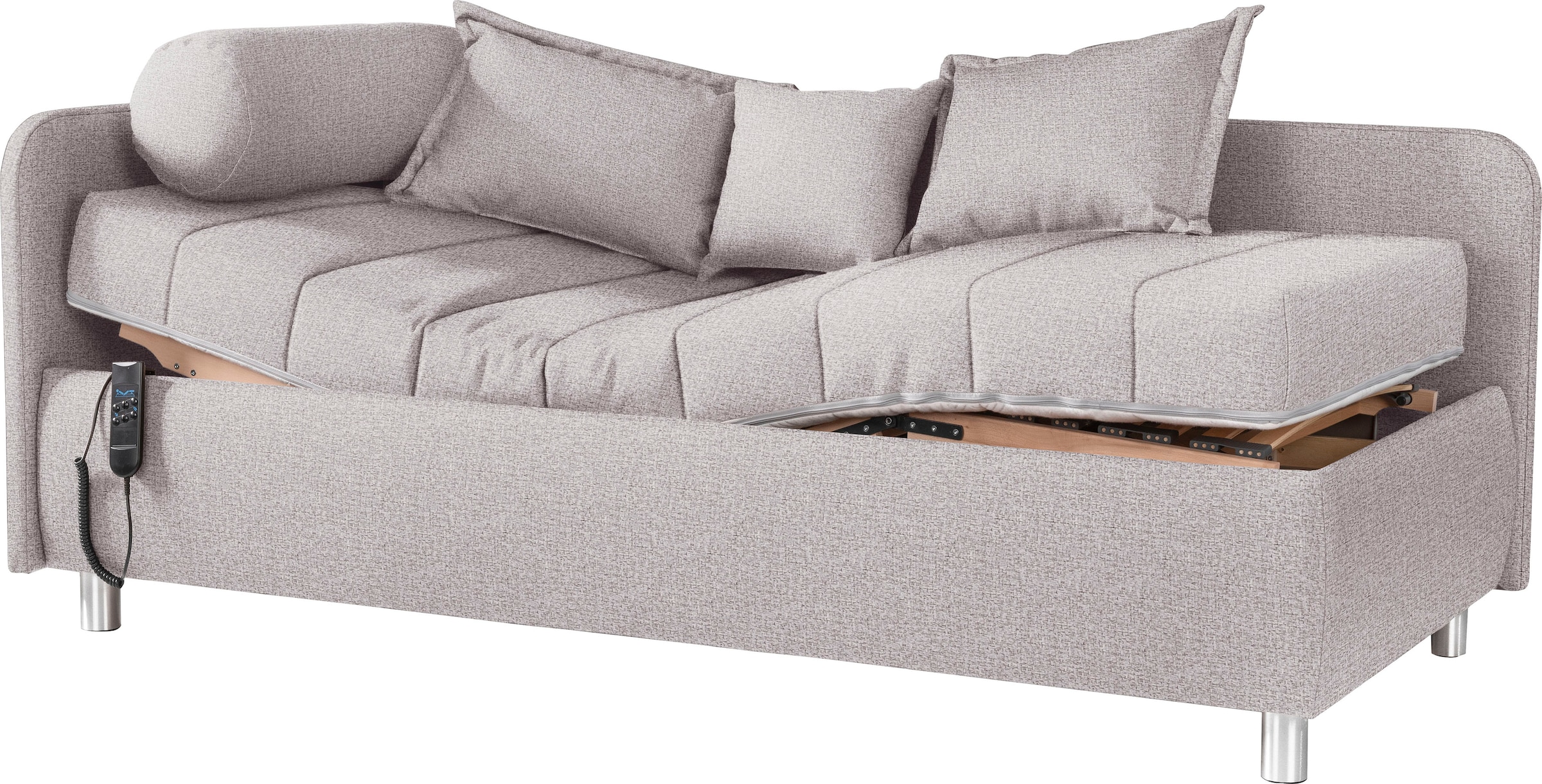 ADA trendline Schlafsofa »Kiana«, Liegefläche 90/200 cm oder 100/200 cm, Bettkasten, Zierkissen-Set