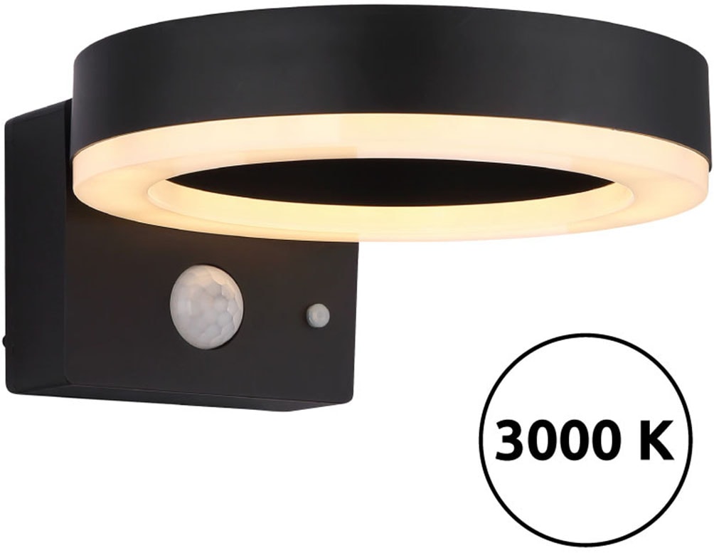 GLOBO LIGHTING LED Solarleuchte »SOLARLEUCHTE KUNSTSTOFF SCHWARZ MATT, 1XLED«, Leuchtmittel LED-Modul | LED fest integriert, Solar/IP44/schwarz/Garten/Terrasse/Sensor