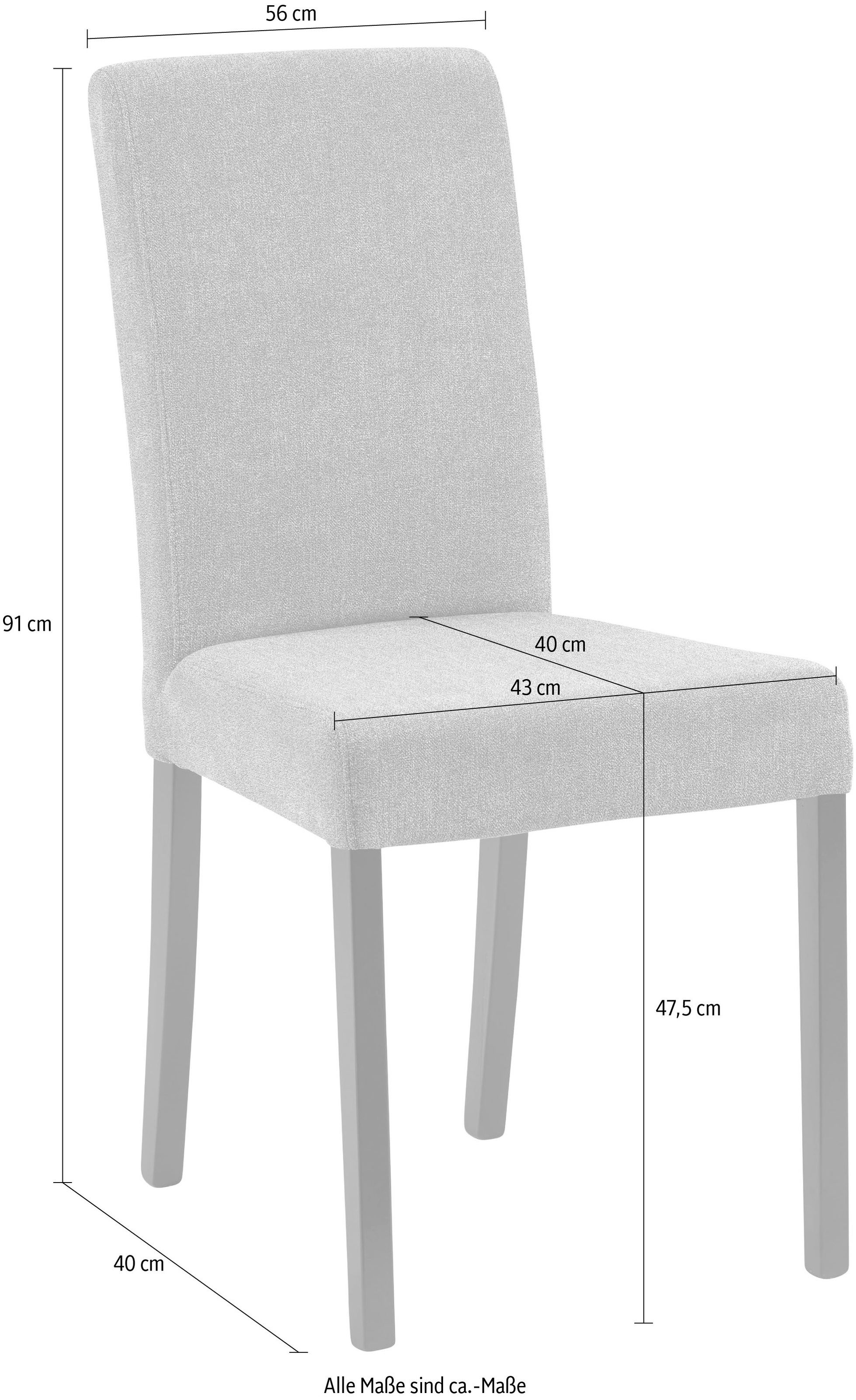 massivline&more 4-Fußstuhl "Martina 100", (Set), 2 St., Polyester, Gestell günstig online kaufen
