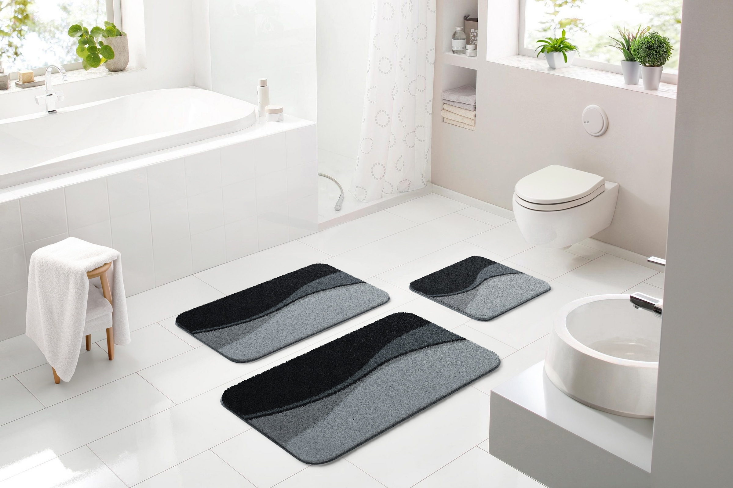 Linea Due Badematte "Flash" Höhe 18 mm rutschhemmend beschichtet fußbodenheizungsgeeignet