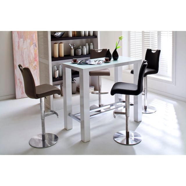 MCA furniture Bartisch »Jam«, Bartisch weiß hochglanz, Küchentisch,  Stehtisch mit Sicherheitsglas bestellen | BAUR