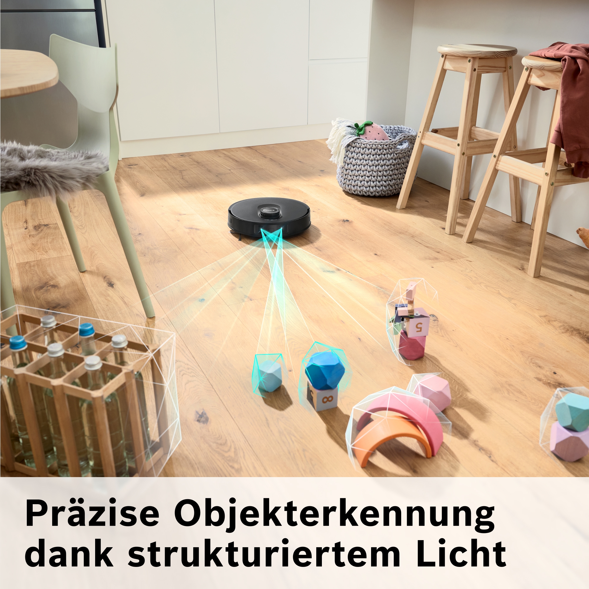 BOSCH Saugroboter »Spotless Max BCRDW3B, rotierende Wischpads, 70°C Selbstreinigung«, Datensicherheit, 11.000 Pa Saugkraft, Absaugstation, Carbon Bürste