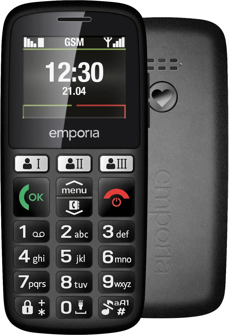 Emporia Seniorenhandy »emporiaHAPPY E30«, schwarz, 5,08 cm/1,81 Zoll