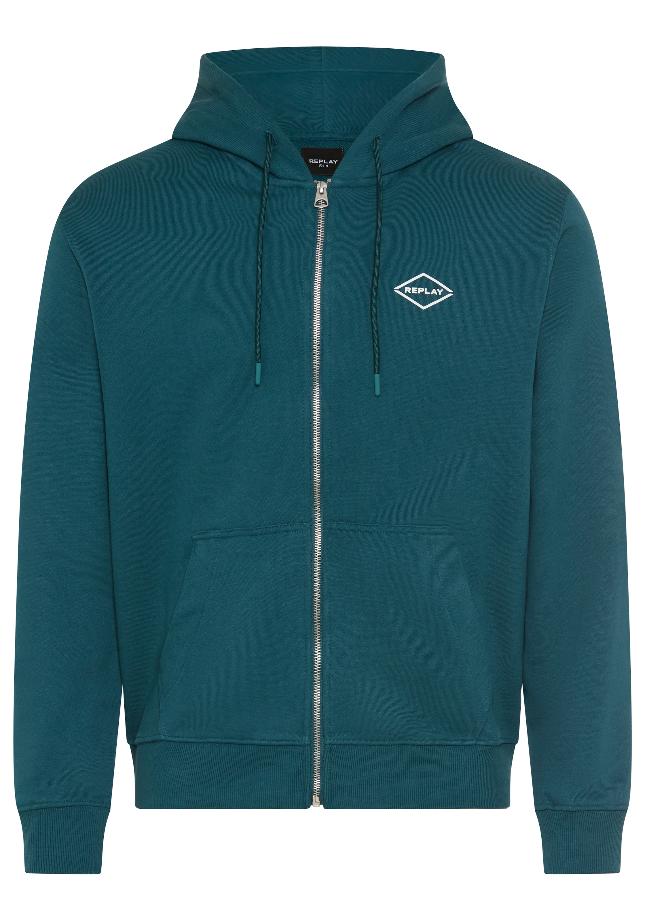 Replay Kapuzensweatjacke aus Baumwolle, Regular Fit günstig online kaufen