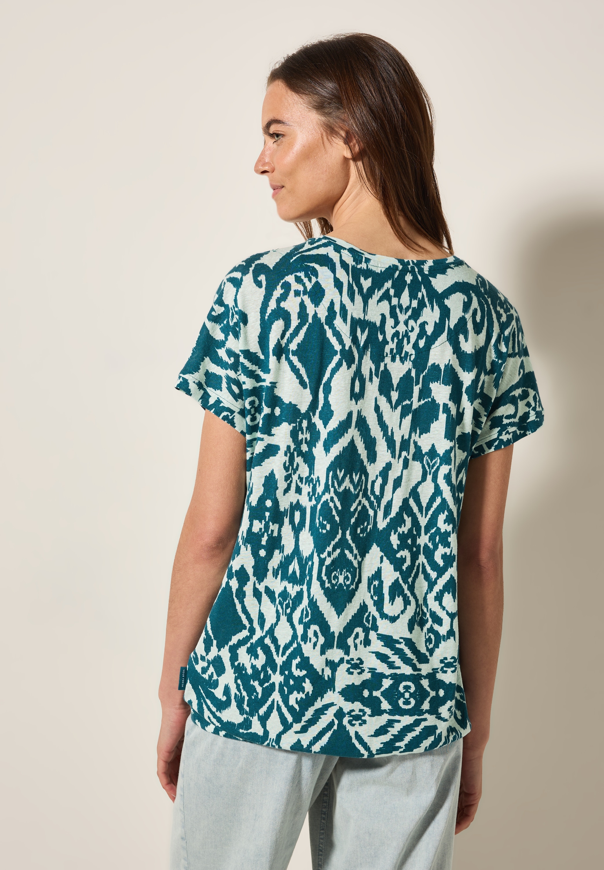 Cecil Print-Shirt, mit abgerundetem V-Ausschnitt