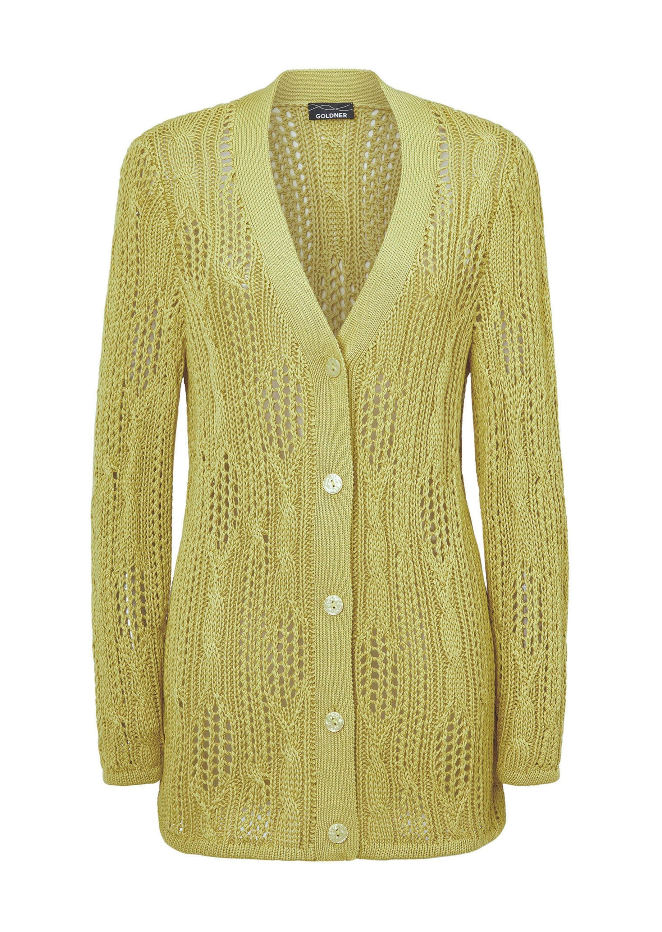 GOLDNER Strickjacke "Kurzgröße Strickjacke mit Knöpfen" Knopf günstig online kaufen