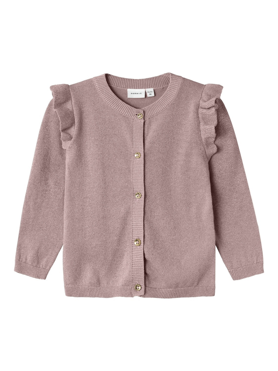 Name It Strickjacke »NMFABINNE LS KNIT CARD NOOS«, mit süßer Rüsche an den Schultern