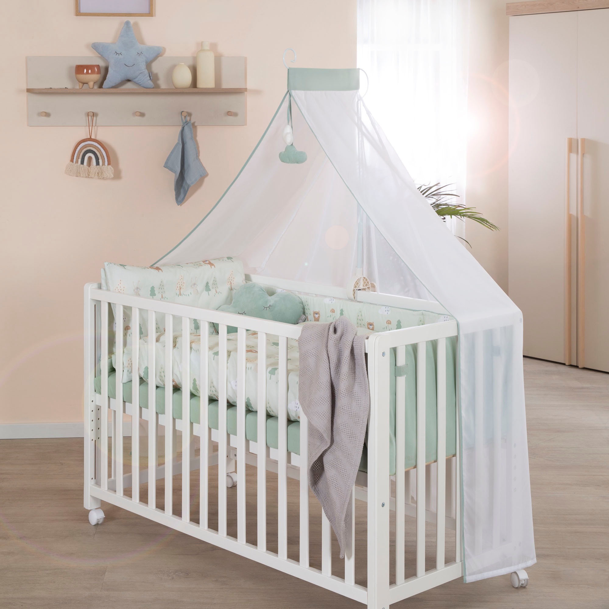 roba® Babybett »Room Bed - Woodland Buddies«, als Beistell-, Kinder- und Juniorbett verwendbar