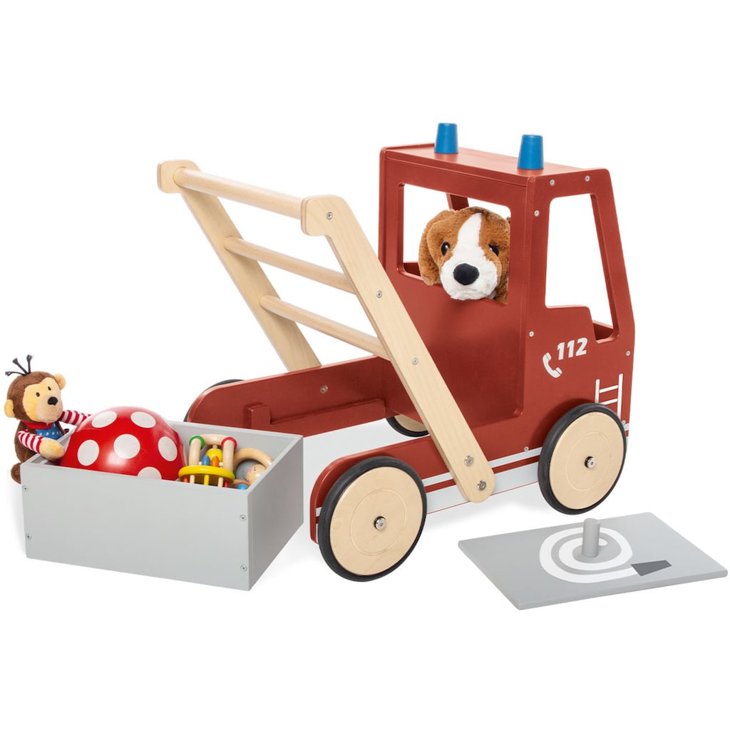 Pinolino® Lauflernwagen »Feuerwehrauto Fred«, aus Holz