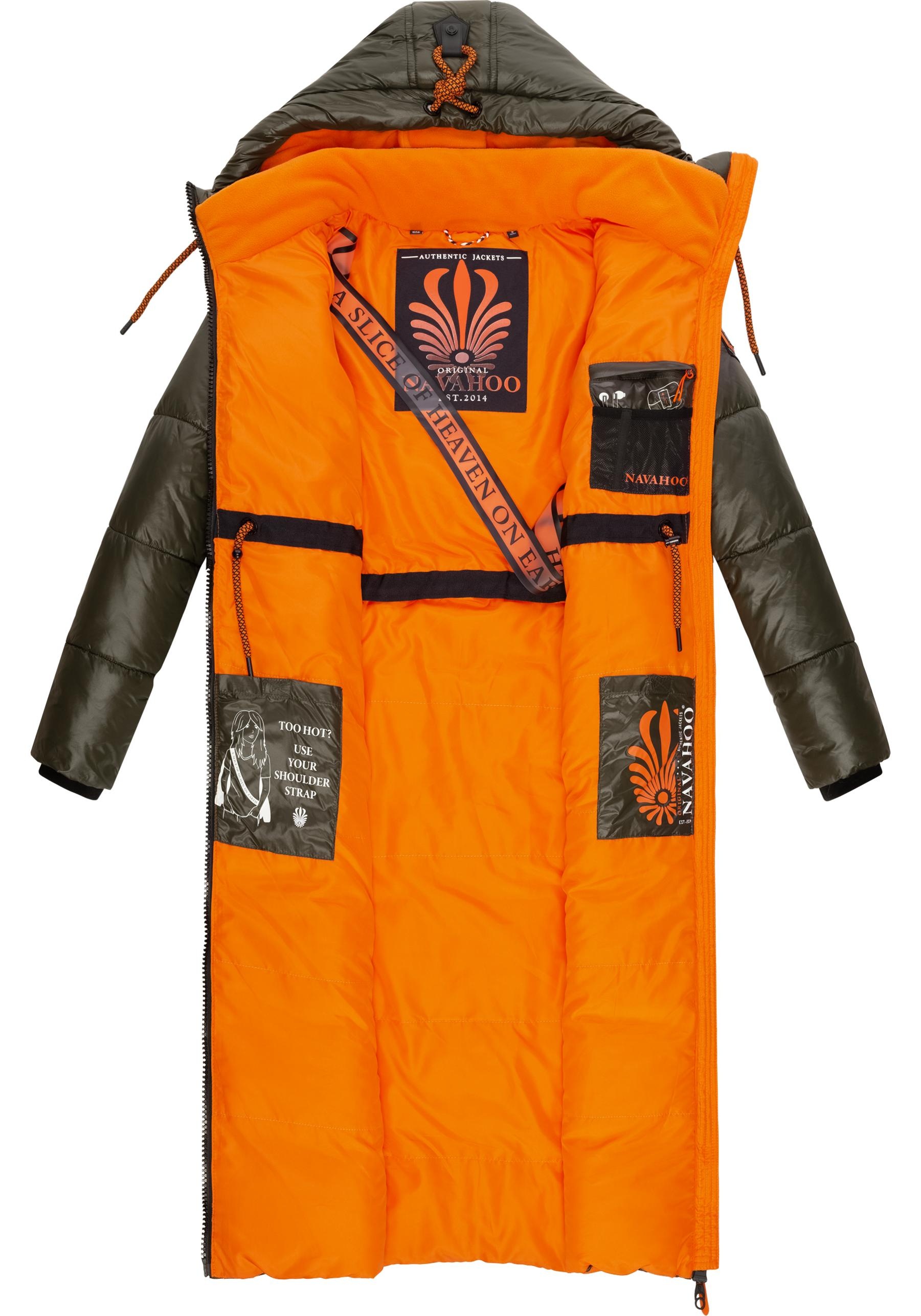 Navahoo Steppmantel »Schmuseengel«, warm gefütterte Winter Steppjacke mit Kontrastdetails