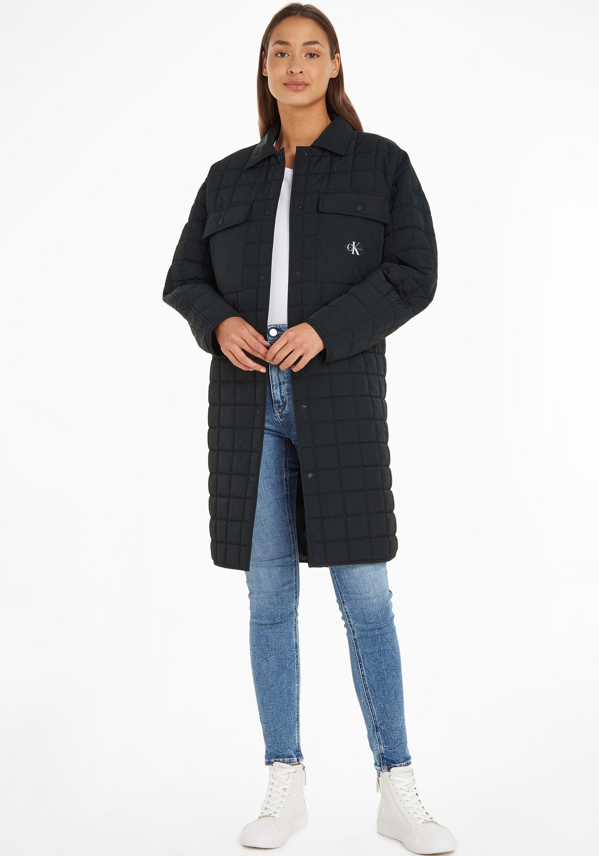 Calvin Klein Jeans Steppmantel "LONG QUILTED UTILITY COAT"