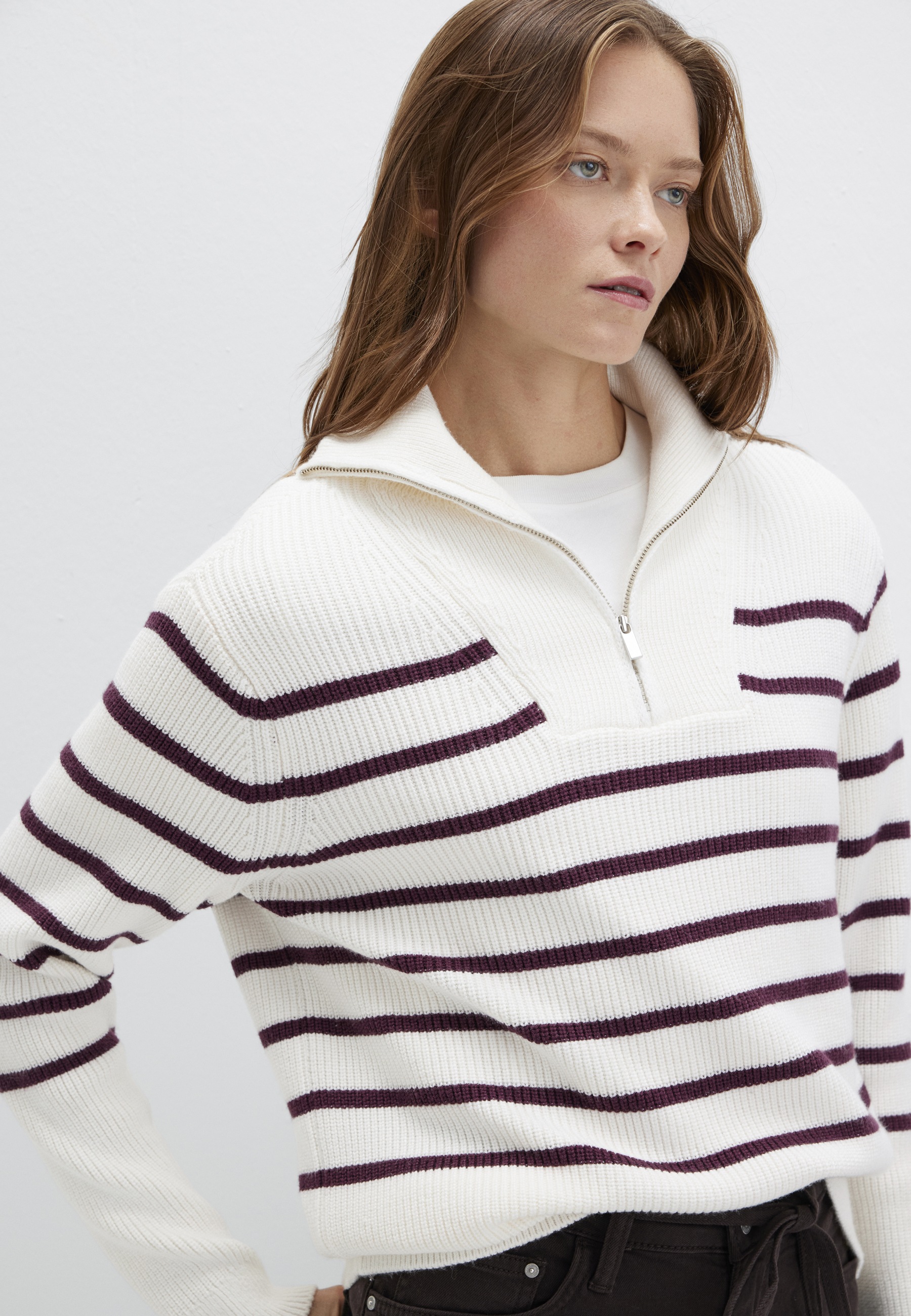 Thumbnail - Mavi Troyer "LONG SLEEVE SWEATER" Pullover Streifen