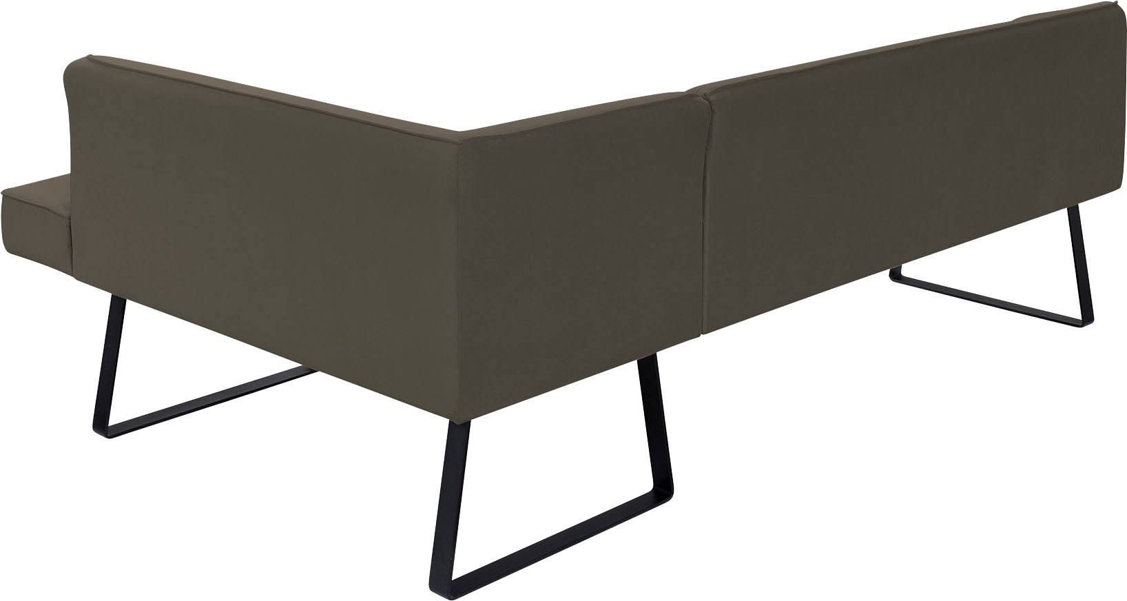 exxpo - sofa fashion Eckbank »Americano«, mit Keder und Metallfüßen, Bezug in verschiedenen Qualitäten