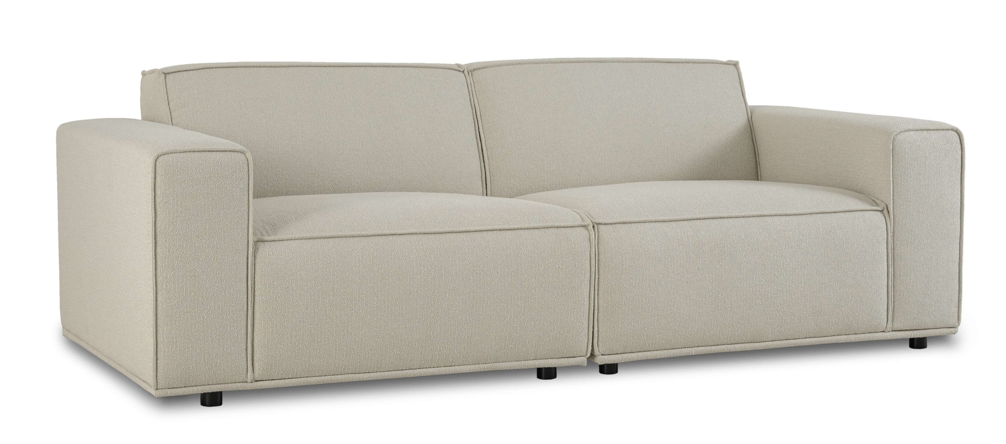 Home affaire 3-Sitzer »Avelin, 228 cm, Chenille, Struktur-Boucle«, mit Wellenunterfederung, Kedernaht, bodentief, Skandi-Design