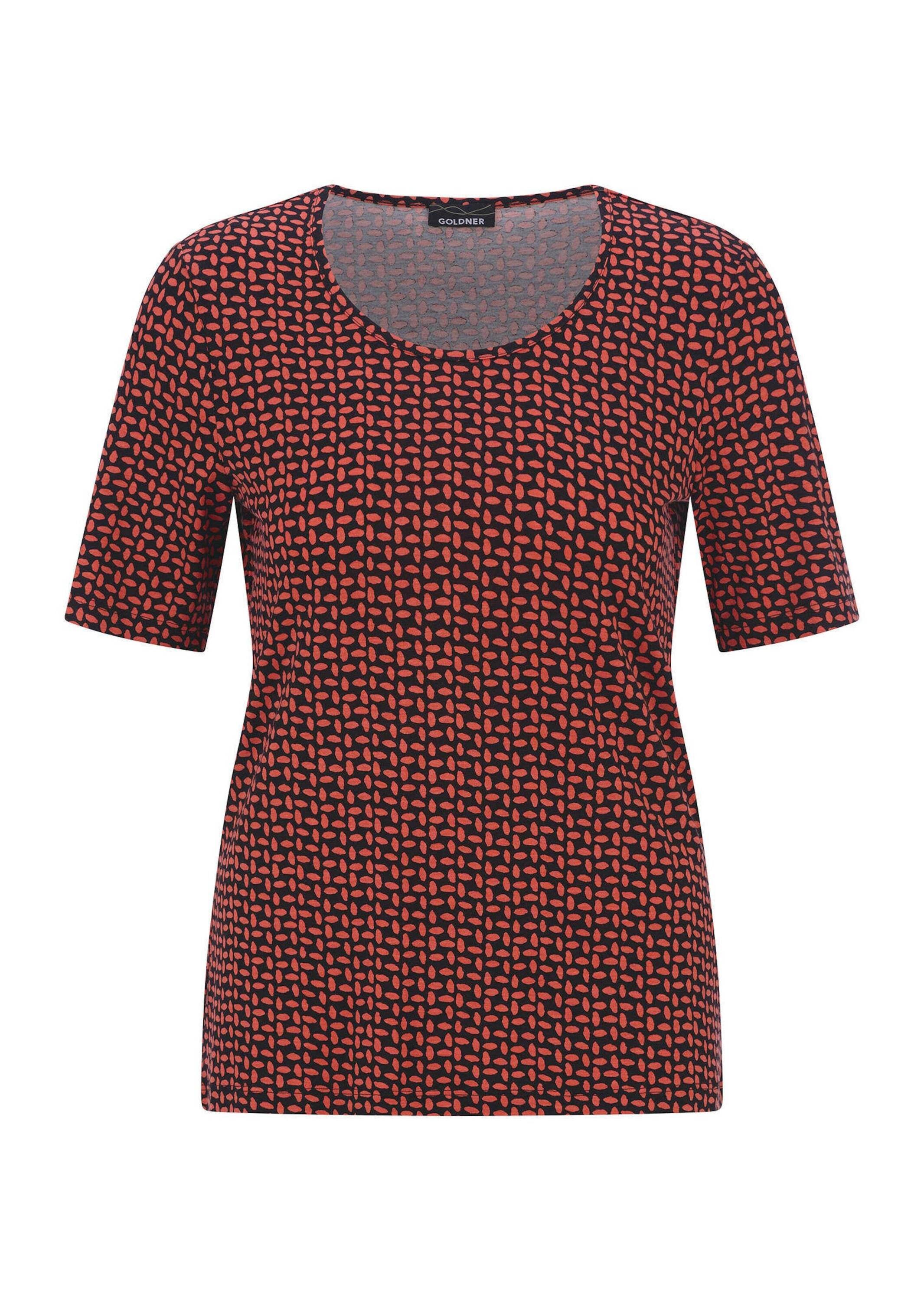 GOLDNER "Viskoseshirt mit geometrischem Minimal Print" stretchbequemer Viskosejersey